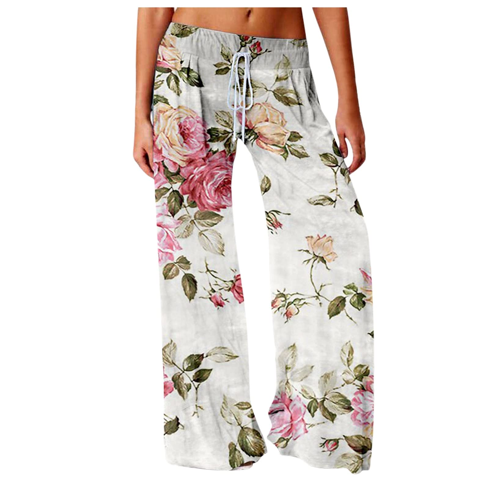 CSBYBD Women's Yoga Pants with Drawstring - Loose Fit Long Exercise Pants, High Waist Spiritual Print Yoga Trousers for Workout, Meditation & Lounge Wear