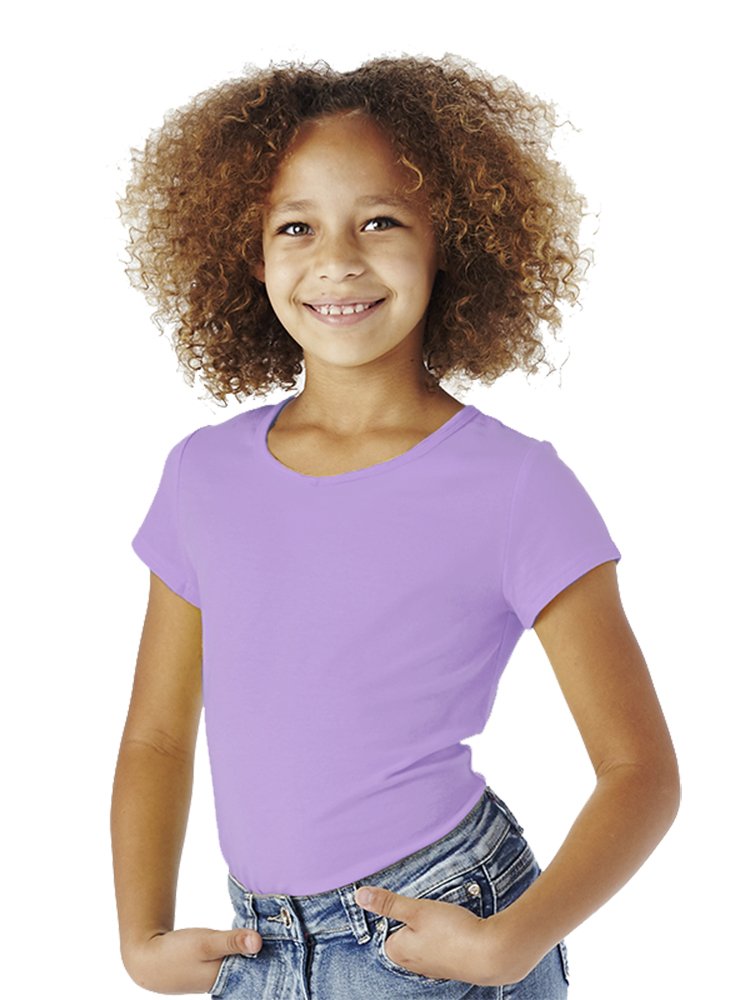 Girls' Solid Color Round Neck T-Shirt | Soft Cotton Casual Top for Everyday Wear | Perfect for School, Playdates & Family Outings