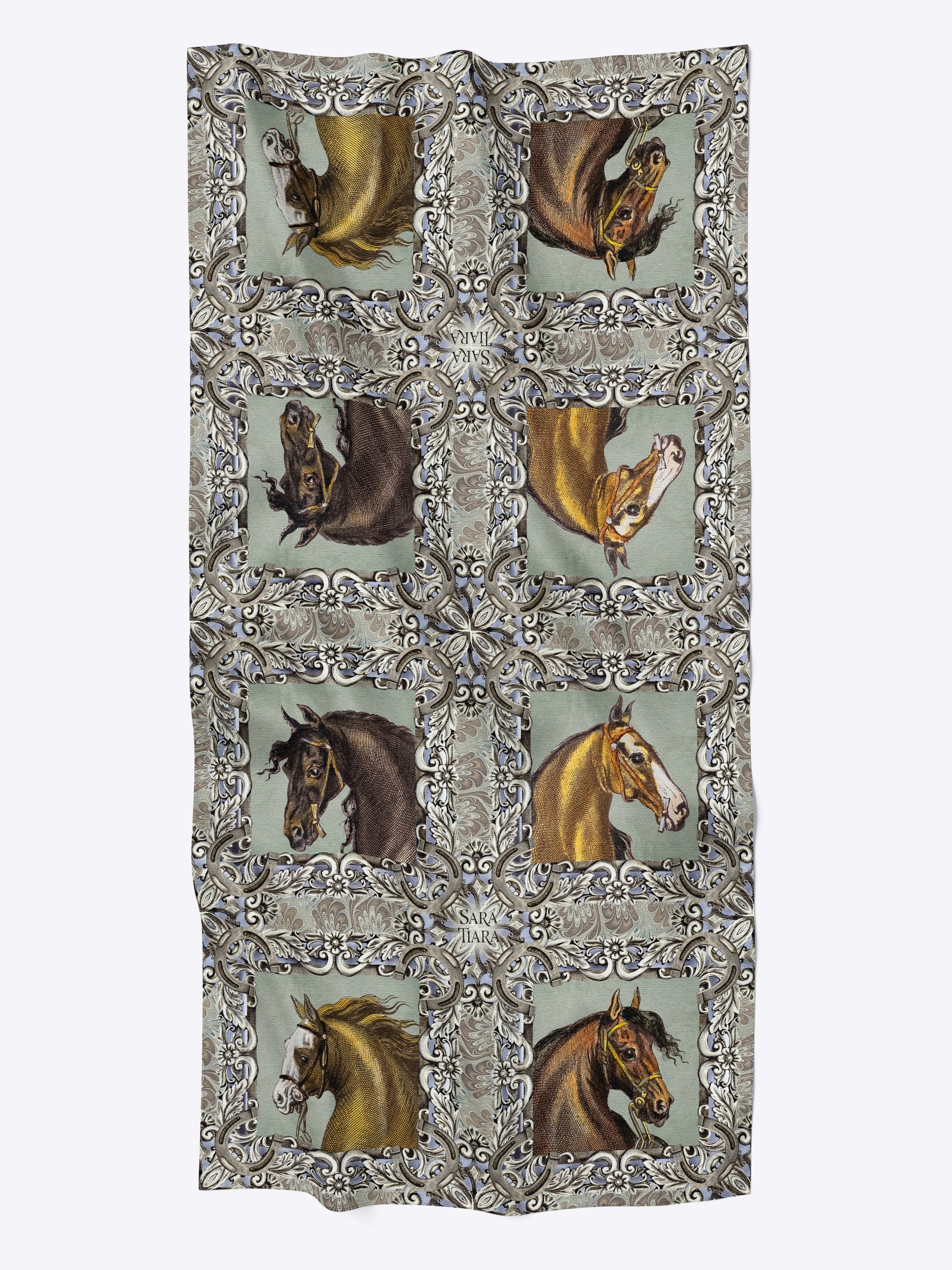 Premium Soft Wool Shawl with Elegant Horse Print - Cozy Winter Wrap for Women, Perfect for Outdoor Activities, Travel, and Casual Wear