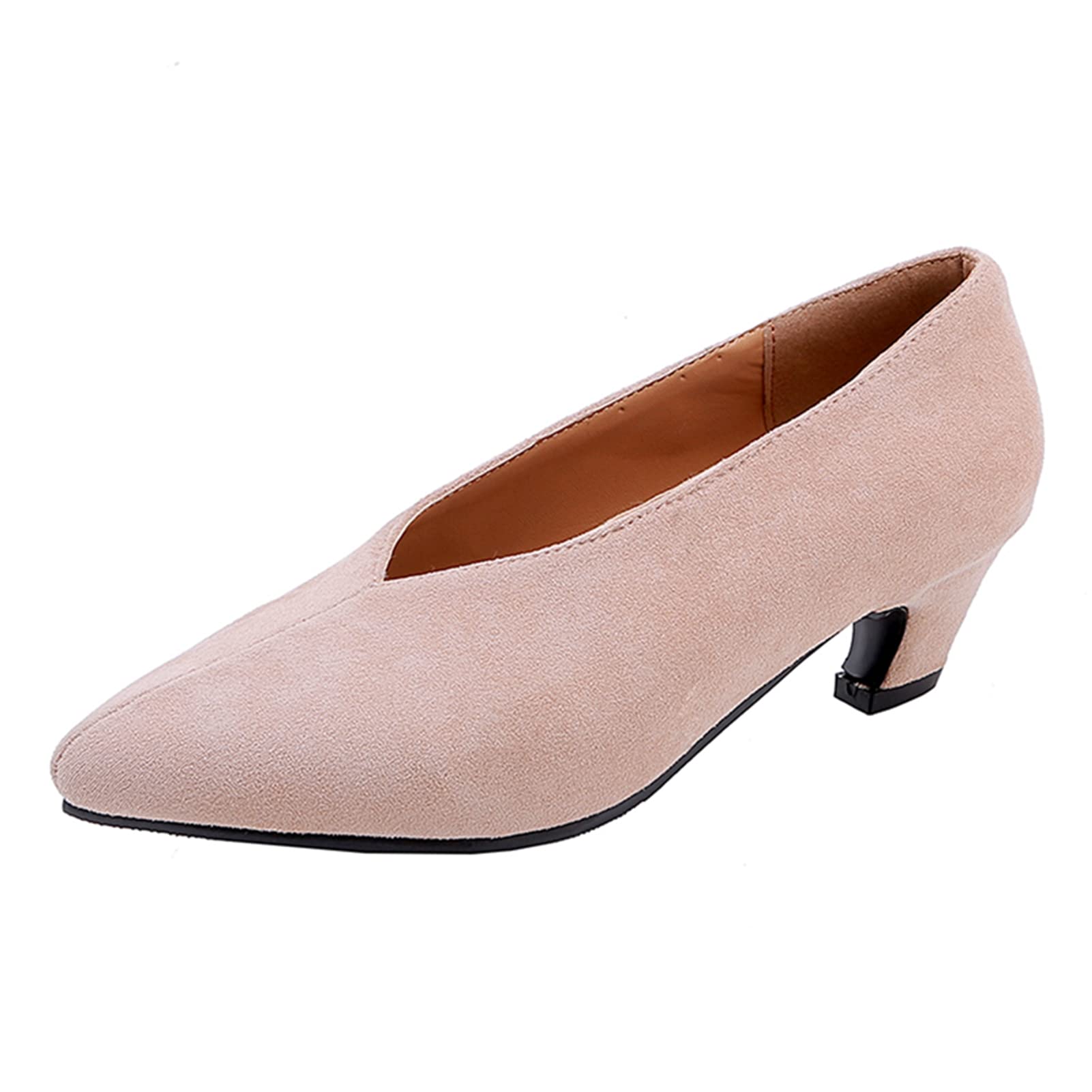 MEOTINA Women's Pointed Toe Kitten Heel Pumps - Comfortable Dress Shoes for Work, Office, Wedding & Special Occasions