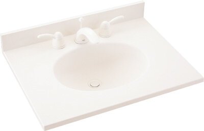 Swan VT01937.050 Ellipse Solid Surface Single-Bowl Vanity Top, 37-inch Length, 19-inch Width, 7.25-inch Height, Tahiti Desert, Perfect for Modern Bathroom Renovations