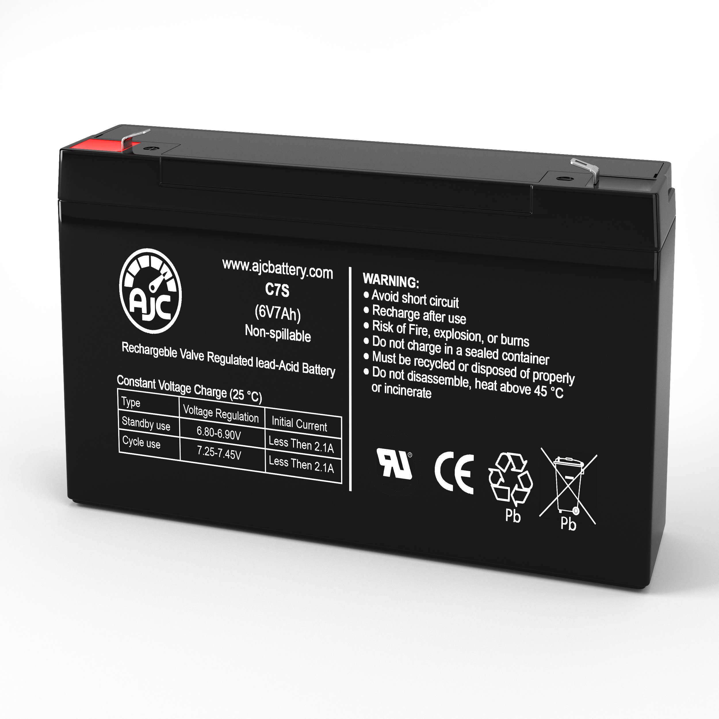 AJC 6V 7Ah Sealed Lead Acid Replacement Battery Compatible with Alexander MS4AAPW - Perfect for Security Systems, Emergency Lighting, and Medical Equipment