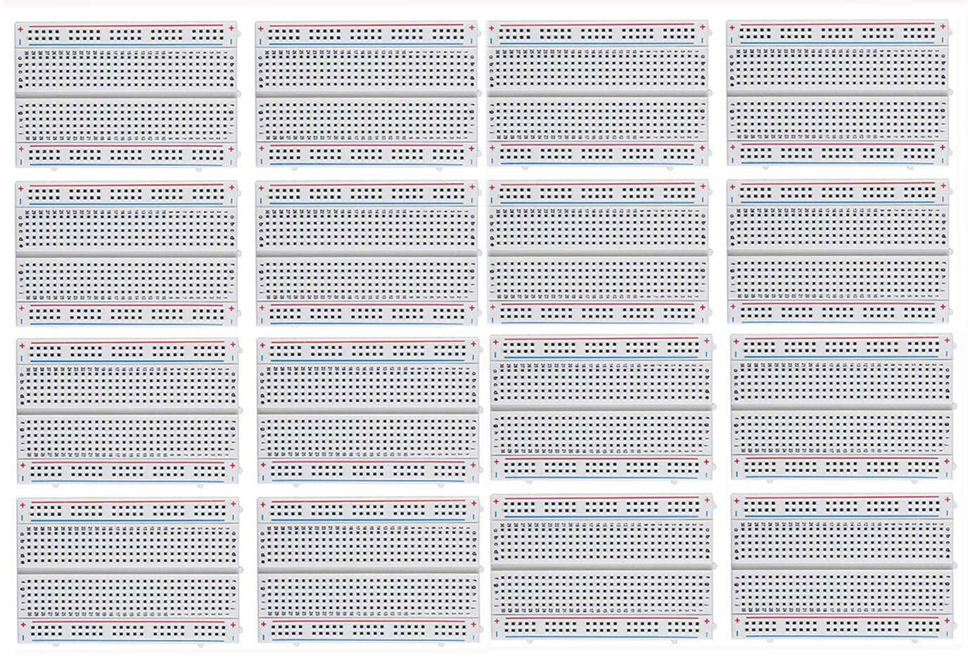 16Pcs Solderless Breadboard Kit - 400 Tie Points Prototype PCB for Arduino, Raspberry Pi, Electronics Projects - Perfect for DIY Circuits & STEM Learning