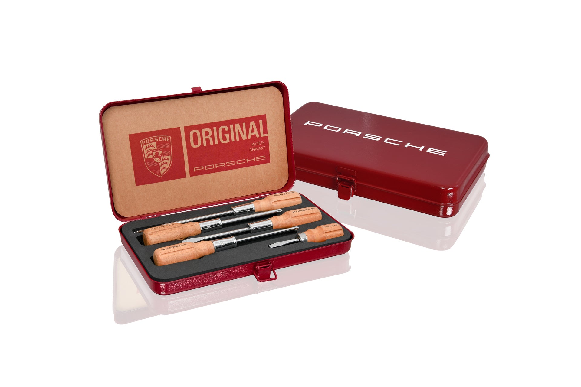 Porsche Classic Wooden Handle Screwdriver Tool Set - 6-Piece Premium Car Repair Kit for DIY & Professional Mechanics - Perfect for Automotive Maintenance & Home Projects