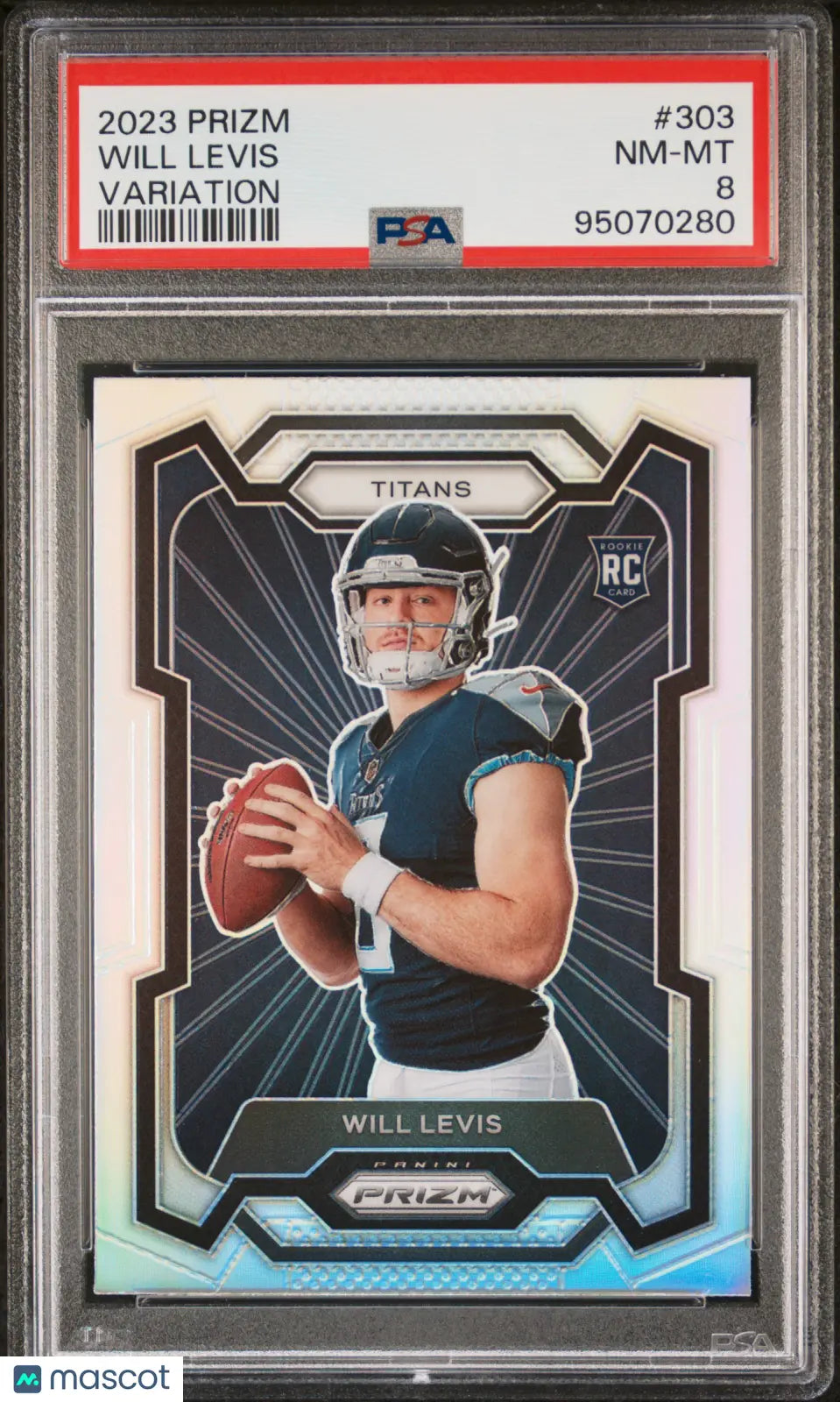 2023 Panini Prizm Football Will Levis Rookie Card RC Variation Prizm PSA 8 Graded - Collectible Sports Trading Card for NFL Fans & Memorabilia Collectors