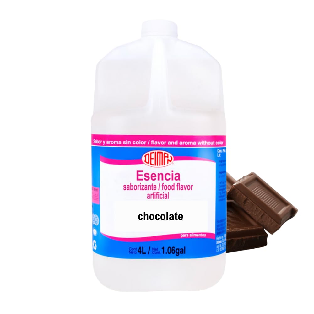 Premium Deiman Chocolate Flavoring Essence - 1.06 Gallon Bulk Size for Baking, Cooking & Beverages - Artificial Food Grade Flavor Concentrate for Cakes, Cookies, Coffee & Desserts