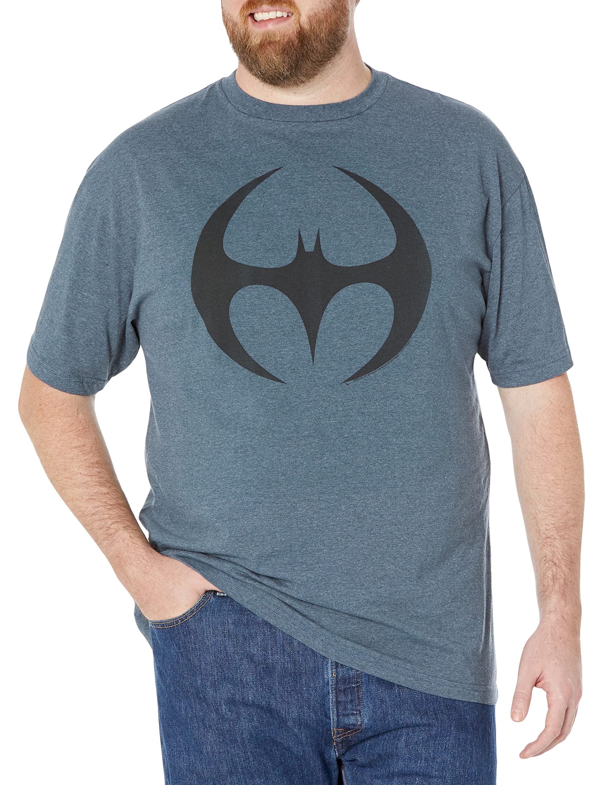 Warner Brothers Men's Batman Logo Graphic T-Shirt - Soft Cotton Tee for Casual Wear & Superhero Fans