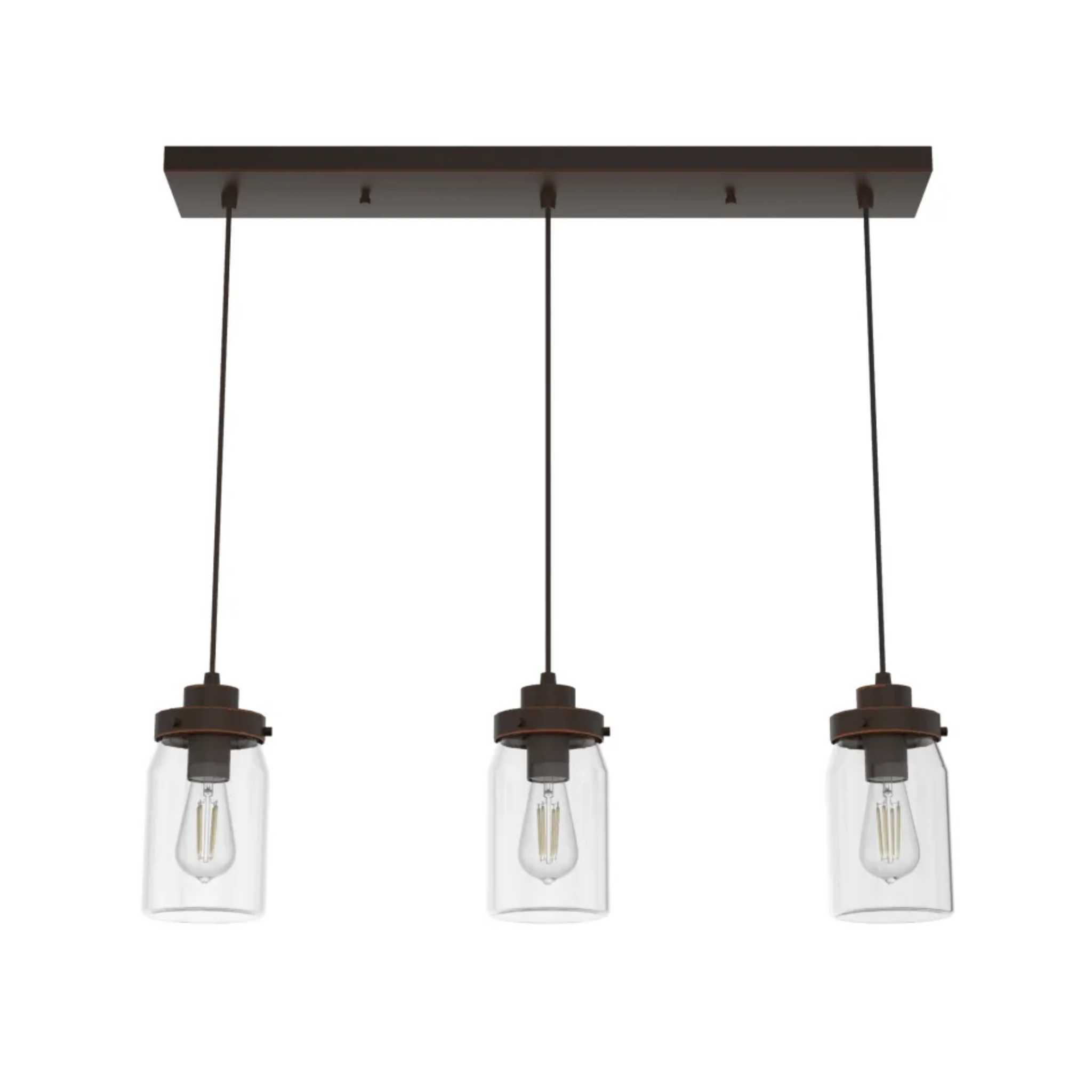 Hunter Devon Park 3-Light Onyx Bengal Chandelier - Elegant Ceiling Lighting Fixture for Dining Room, Bedroom, or Living Room Decor