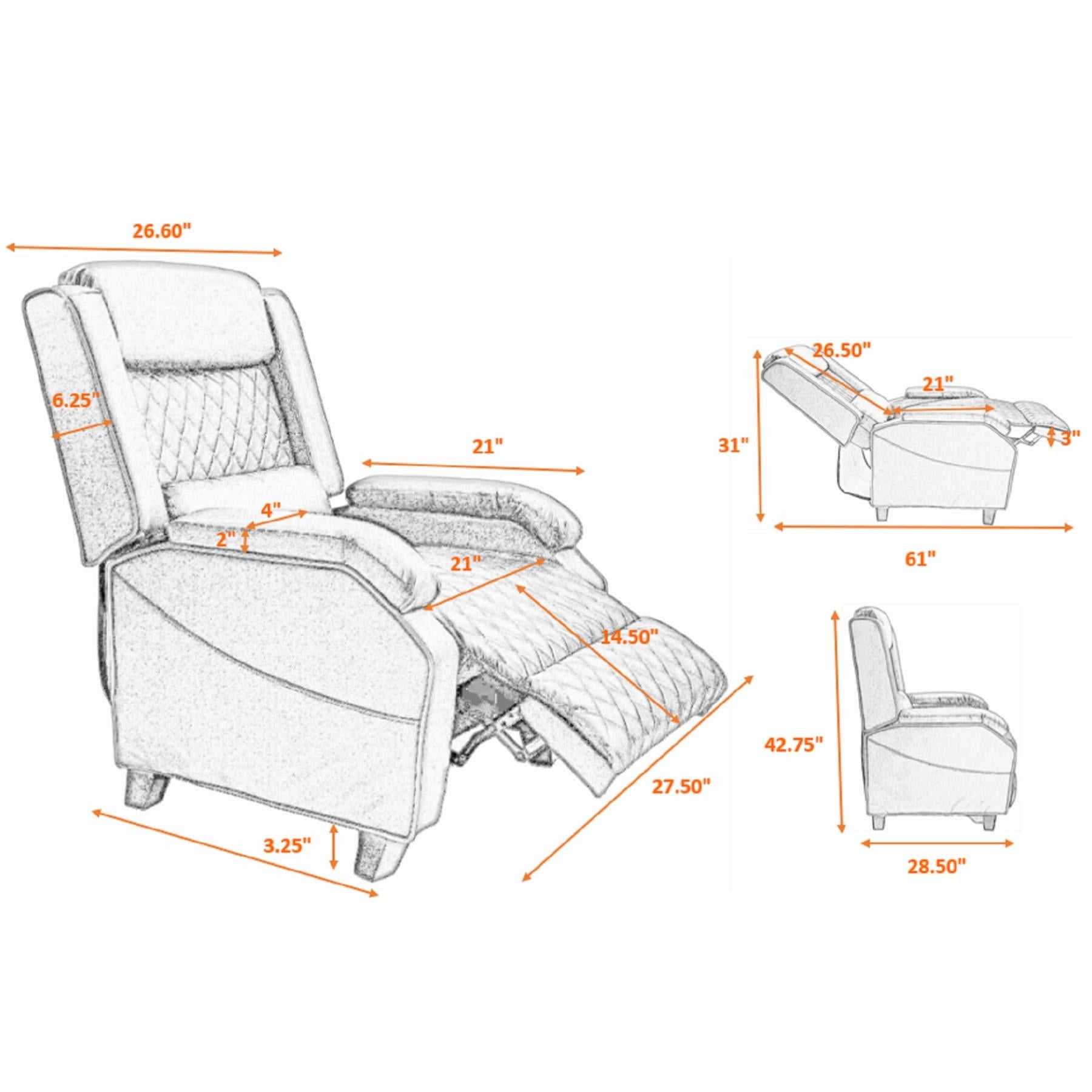 Premium 8906 Gaming Recliner Chair - Ergonomic Black Leather Video Game Chair for PC & Console Gaming - Perfect for Home Theater, Living Room, and Esports Setup