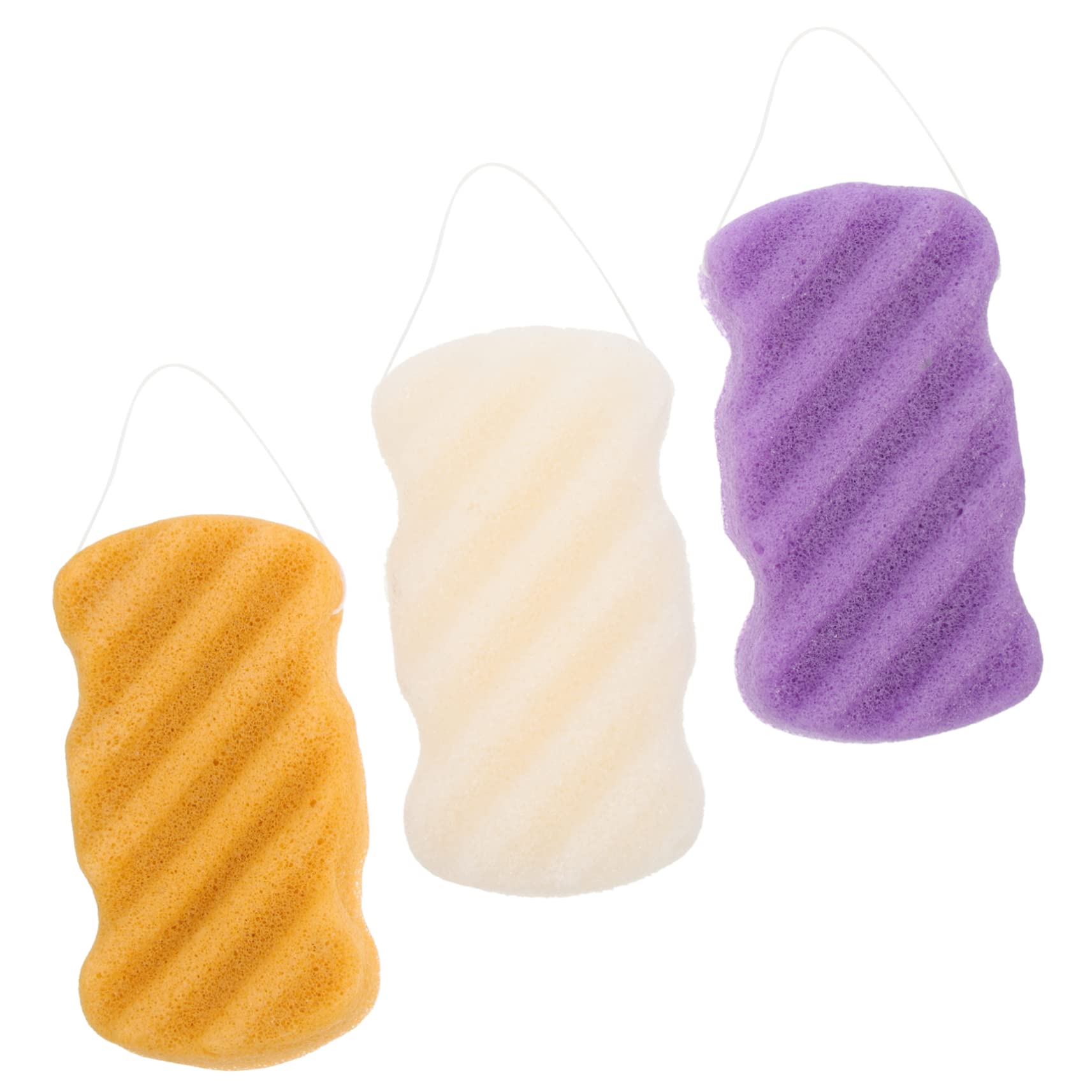 FOMIYES 3-Pack Konjac Bath Sponges for Baby & Face Cleansing | Gentle Exfoliating Wash Sponge for Newborns, Makeup Removal & Travel | Soft Square Facial Scrubber for Sensitive Skin & Daily Skincare Routine