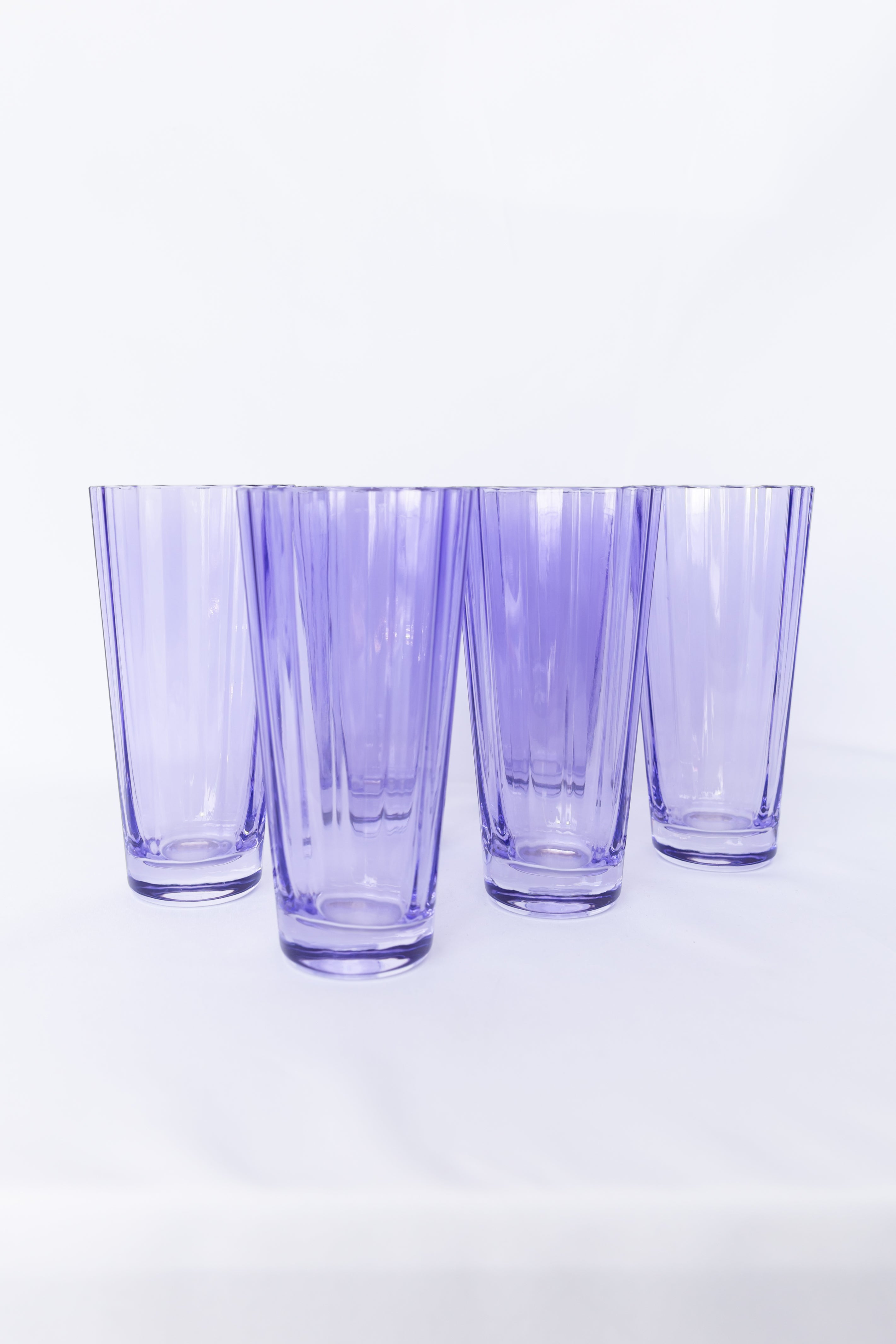 Estelle Colored Sunday Highball Glasses Set of 6 - Elegant Lavender Drinking Glasses for Cocktails, Juice & Iced Tea - Perfect for Home Bar, Dinner Parties & Summer Entertaining