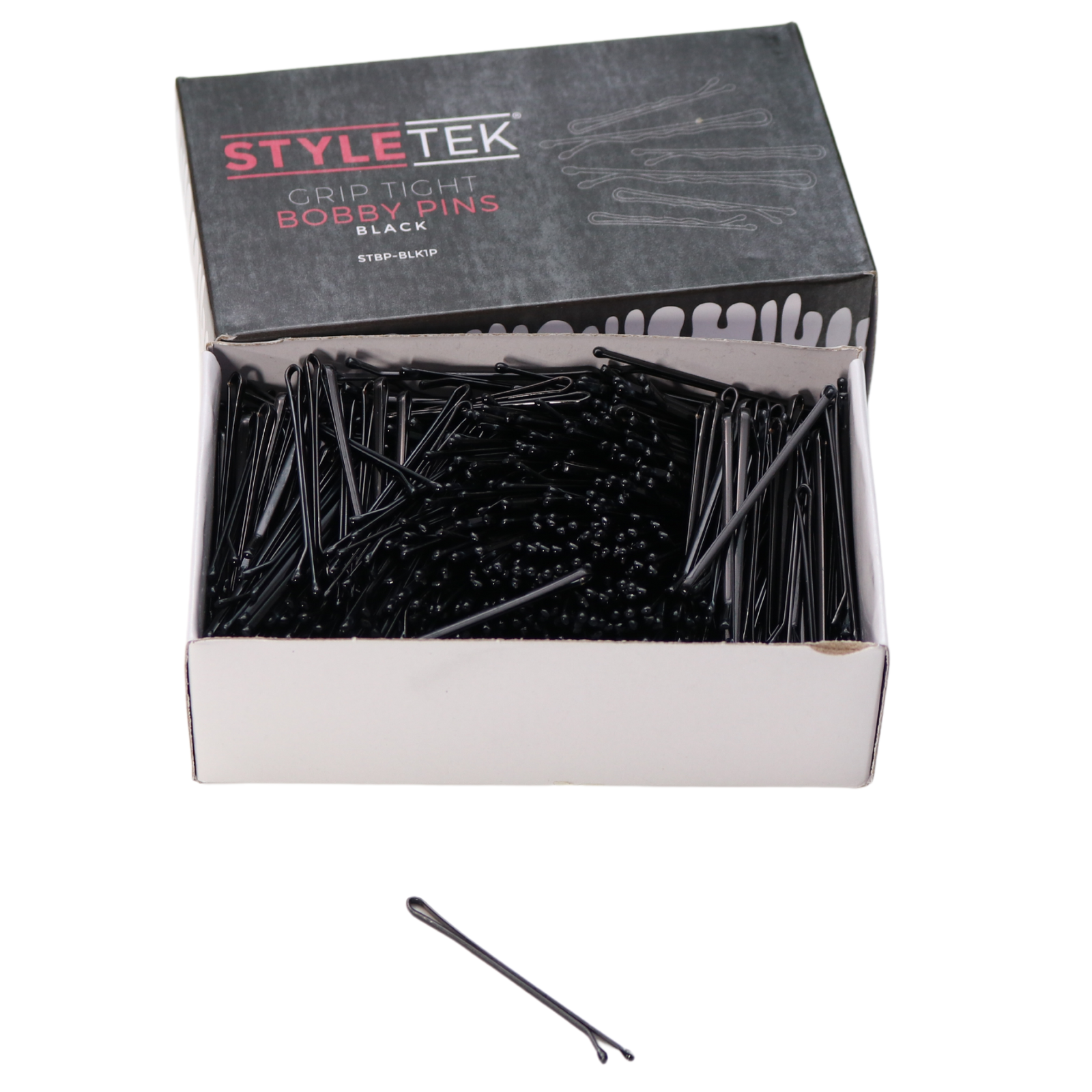 Styletek Grip Tight Heavy Duty Bobby Pins for Thick Hair - Black Hair Clips for Women, Secure Hold All Day - Perfect for Workouts, Weddings & Everyday Hairstyles