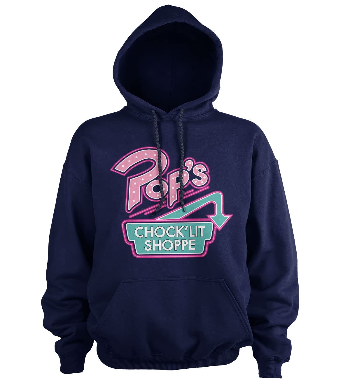 **Officially Licensed Riverdale Pop's Chock'Lit Shoppe Hoodie - Navy Blue Sweatshirt for Fans & Casual Wear**    *(Use for cozy loungewear, TV show fandom outfits, or stylish streetwear.)*