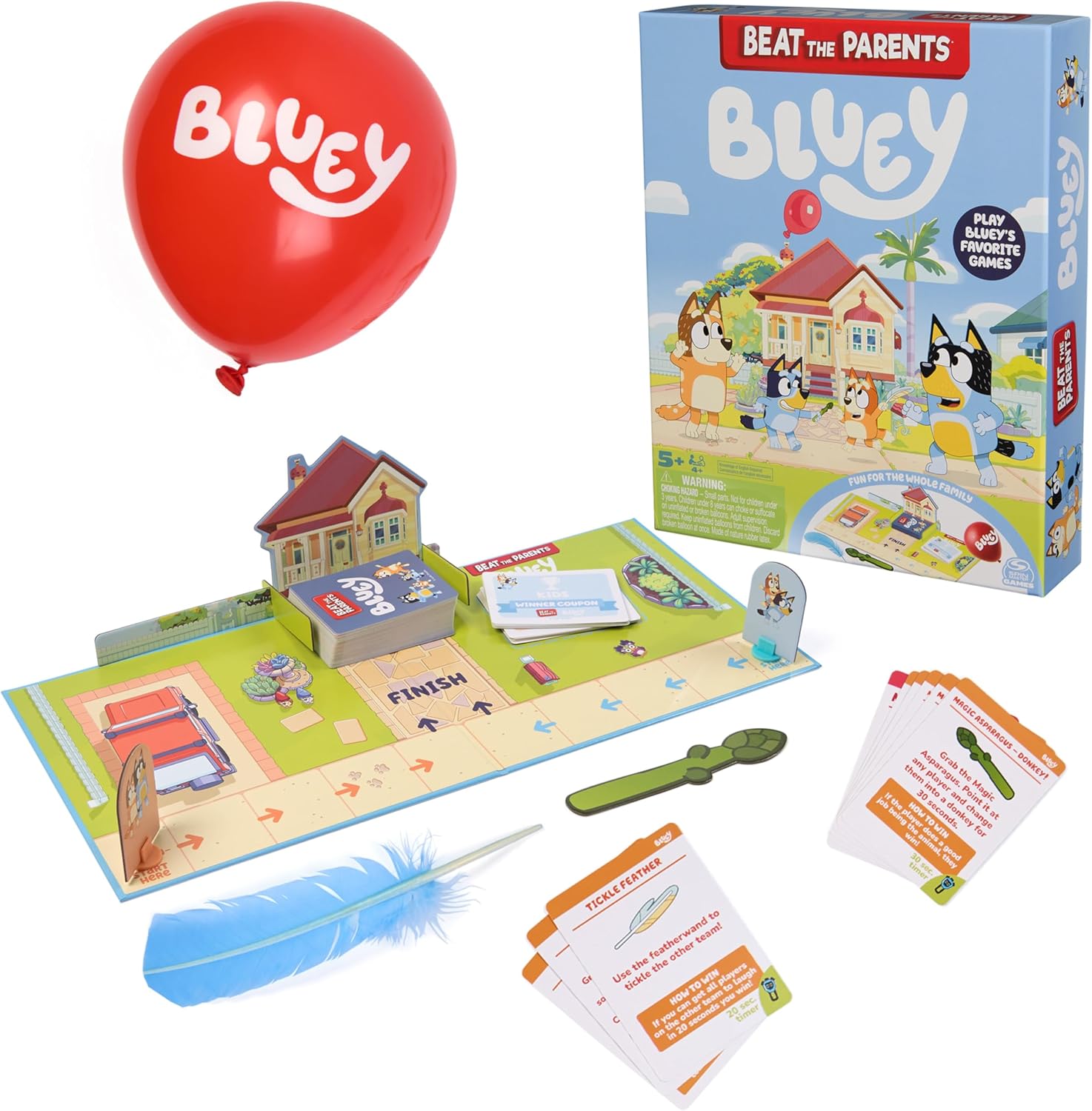 Bluey Beat The Parents Board Game - Fun Family Game Night Activity for Kids & Adults, Perfect for Parties & Indoor Entertainment