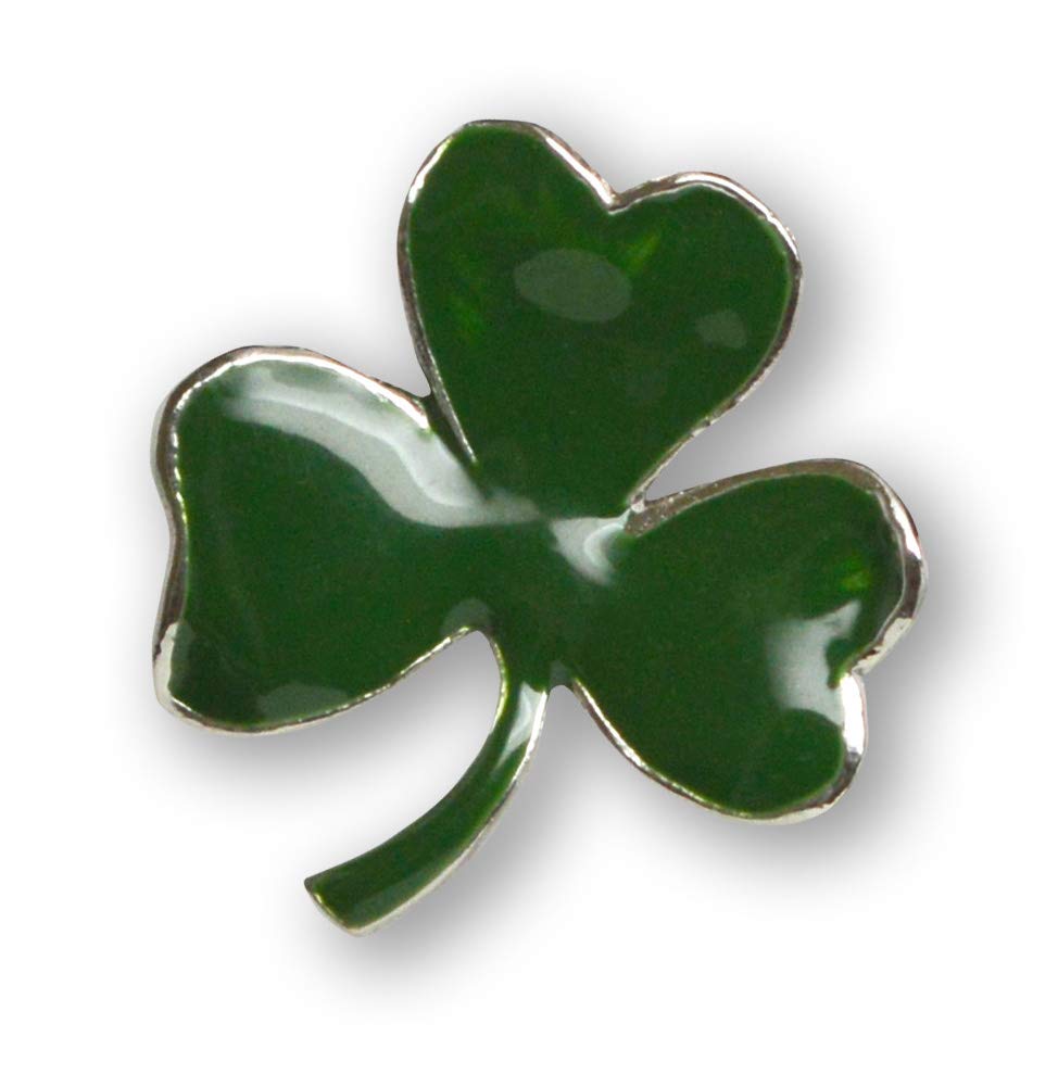 St. Patrick's Day Irish Shamrock Pin - Green Enamel on Pewter Three Leaf Clover Badge for Festive Celebrations, Irish Heritage Events & Lucky Accessories