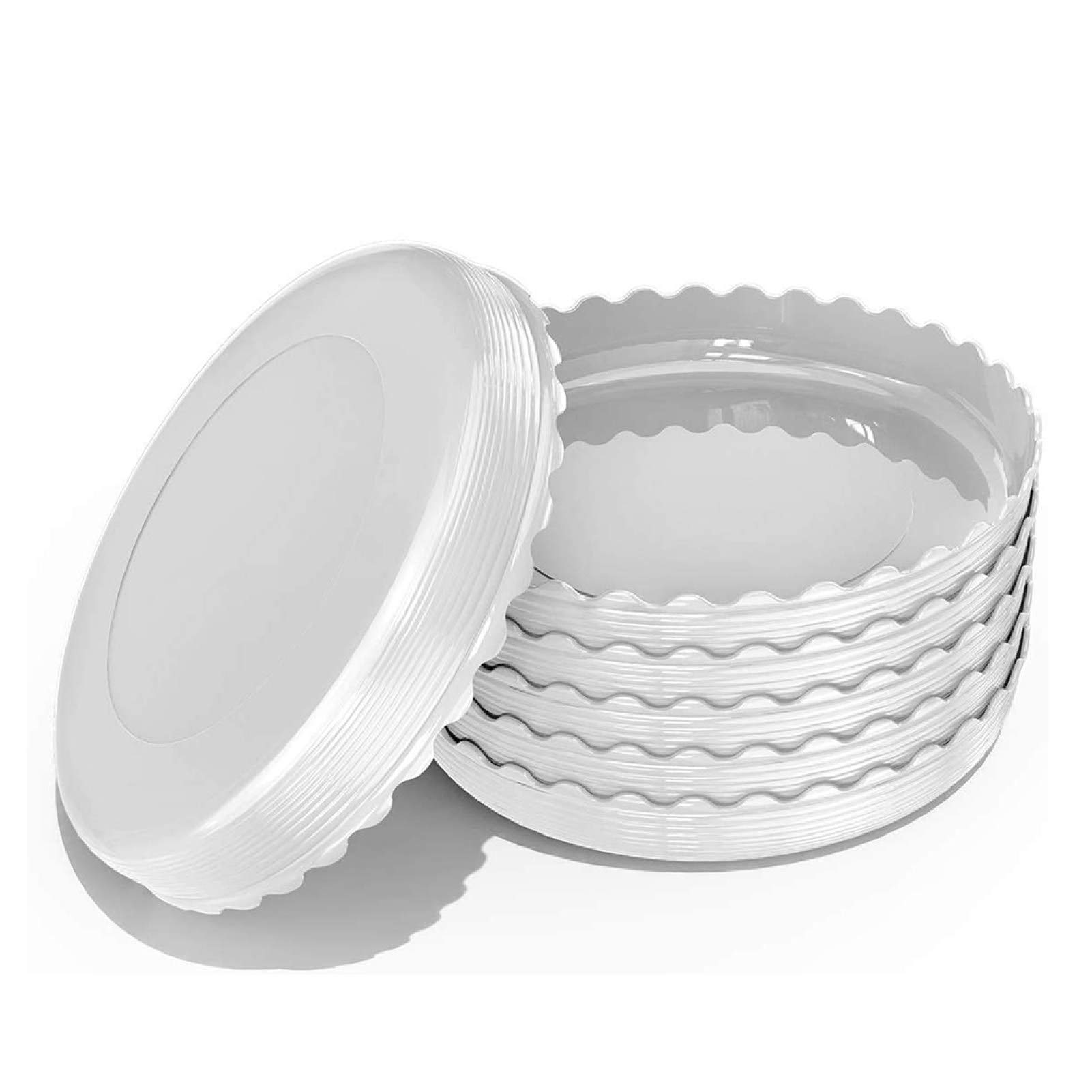 Qiguch66 10-Pack Small Plastic Plant Pots with Drainage Trays - 8.5