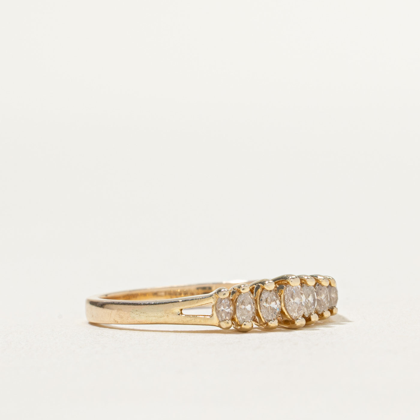0.25ctw Seven Stone Marquise Diamond Ring - Size 7.5 | Elegant Wedding Band, Anniversary Gift & Engagement Ring for Women | Perfect for Proposals, Special Occasions & Everyday Luxury
