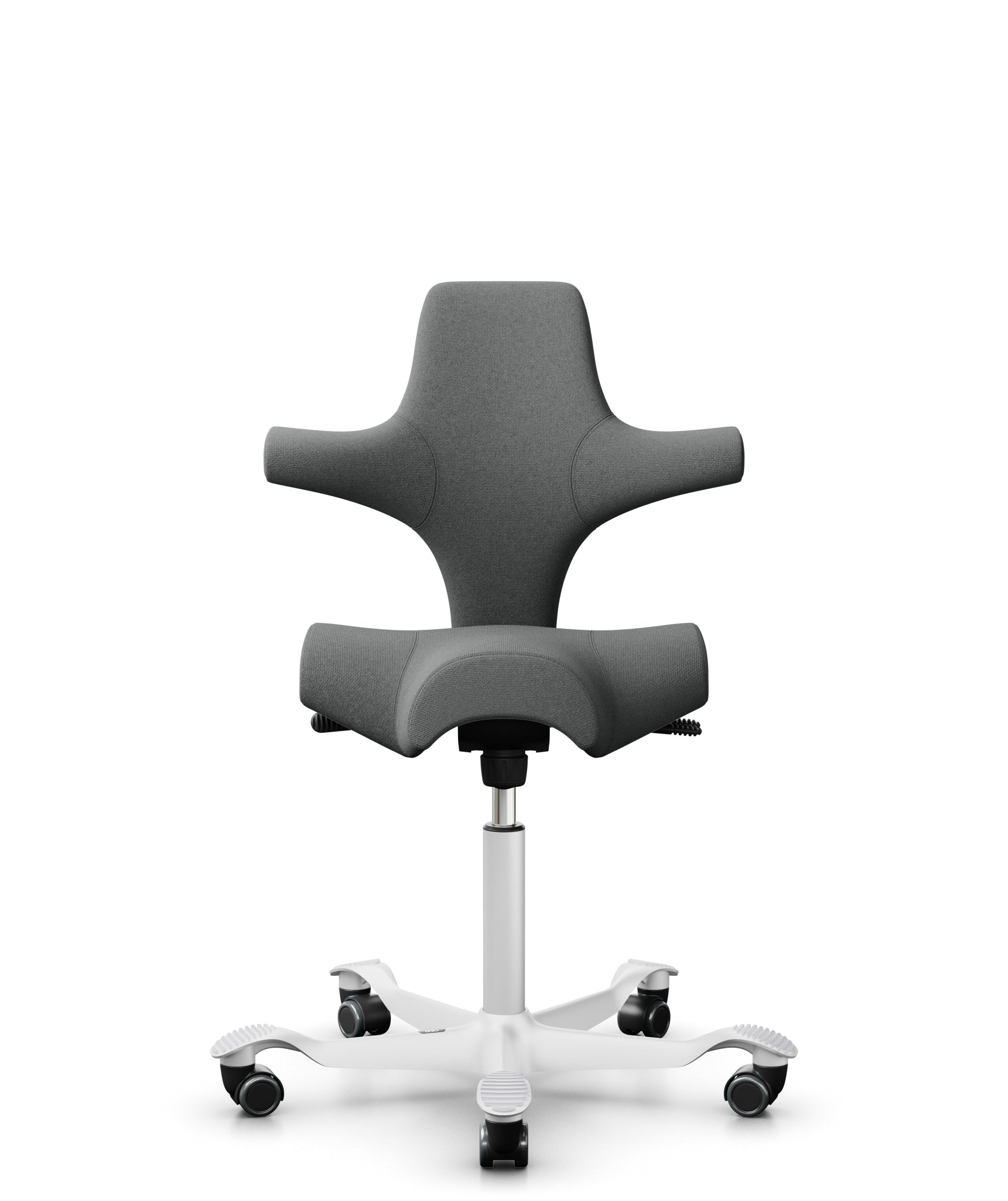 HÅG Capisco 8106 Ergonomic Office Chair - White with Cura Dark Grey - Adjustable Posture Support for Home Office, Gaming & Workspace Comfort