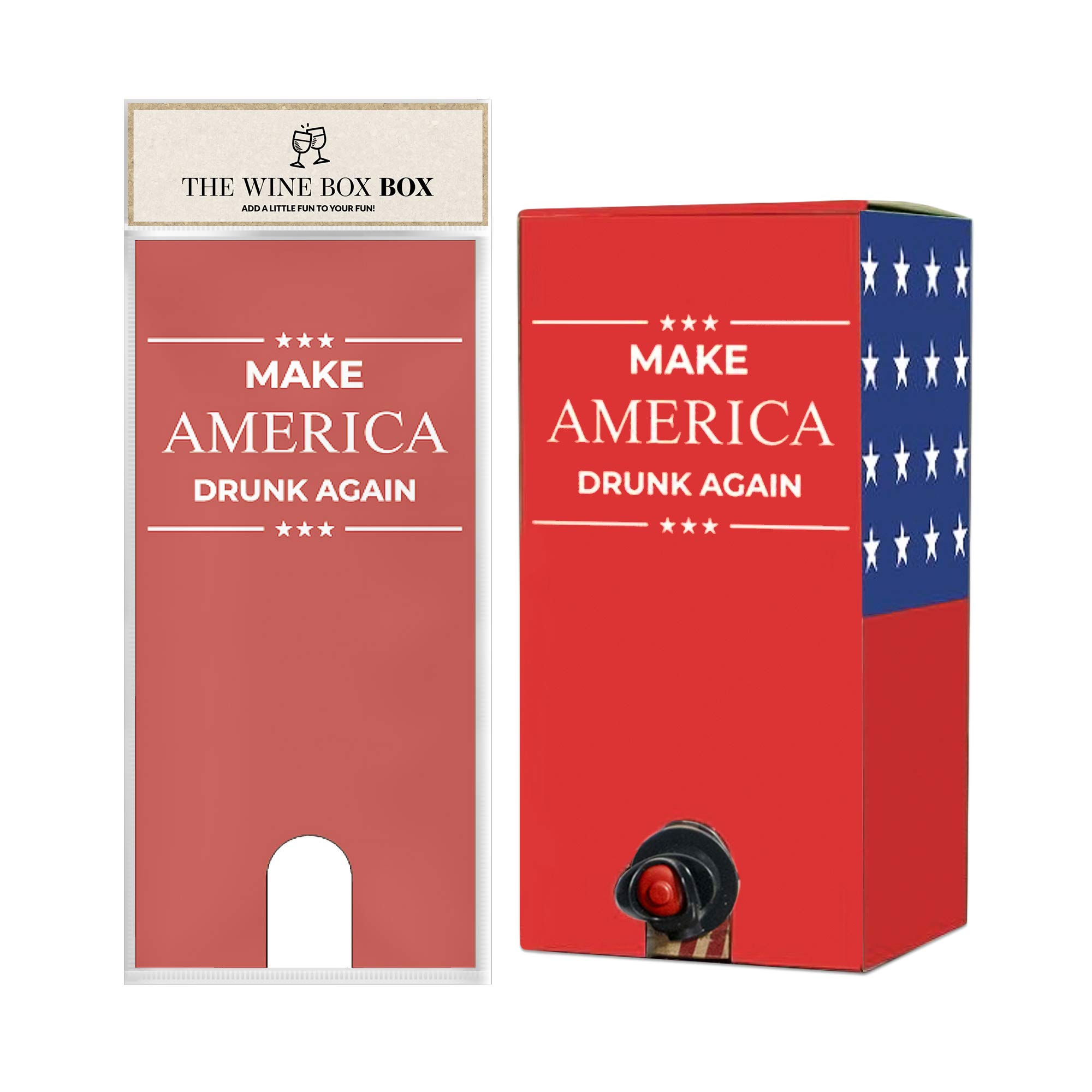 Make America Drunk Again Wine Box Cover - Premium Insulated Boxed Wine Packaging | Lightweight & Portable Decorative Cover for Parties, Picnics, Gifts & Home Decor | Fits Most Wine Box Sizes | WineBox