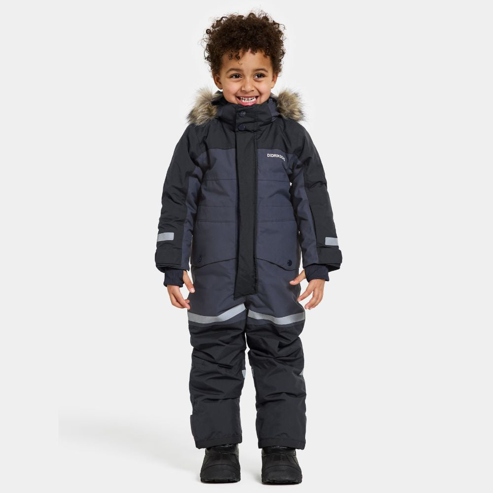 Didriksons Bjarven III Kids Snowsuit - Waterproof Winter Jacket & Pants Set for Boys & Girls, Navy Blue - Perfect for Skiing, Snowboarding & Outdoor Play