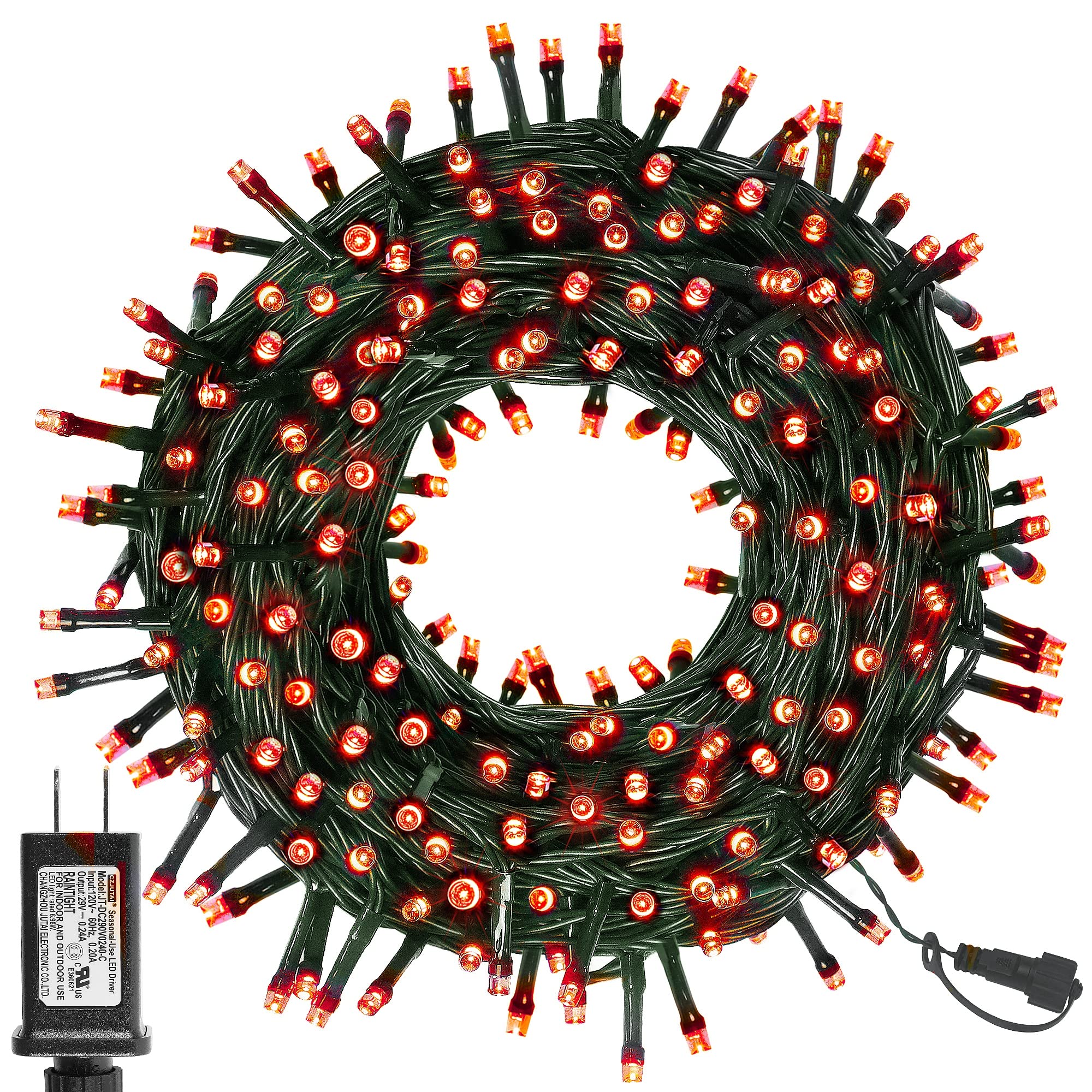 Joliyoou 200 LED Halloween String Lights - 66FT Plug-in Green Wire Twinkle Fairy Lights with 8 Lighting Modes | Waterproof Outdoor/Indoor Decor for Yard, Tree, Garden, Wedding & Holiday | Perfect for Halloween, Christmas, Parties & Home Decoration