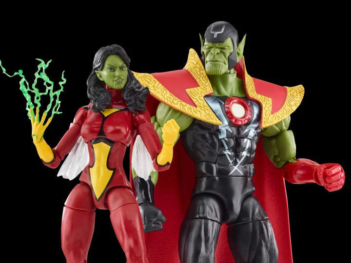 Marvel Legends The Avengers 60th Anniversary Skrull Queen & Super Skrull Action Figures - Collectible Superhero Toys for Marvel Fans & Comic Book Lovers - Perfect for Display, Gifts, and Role Play