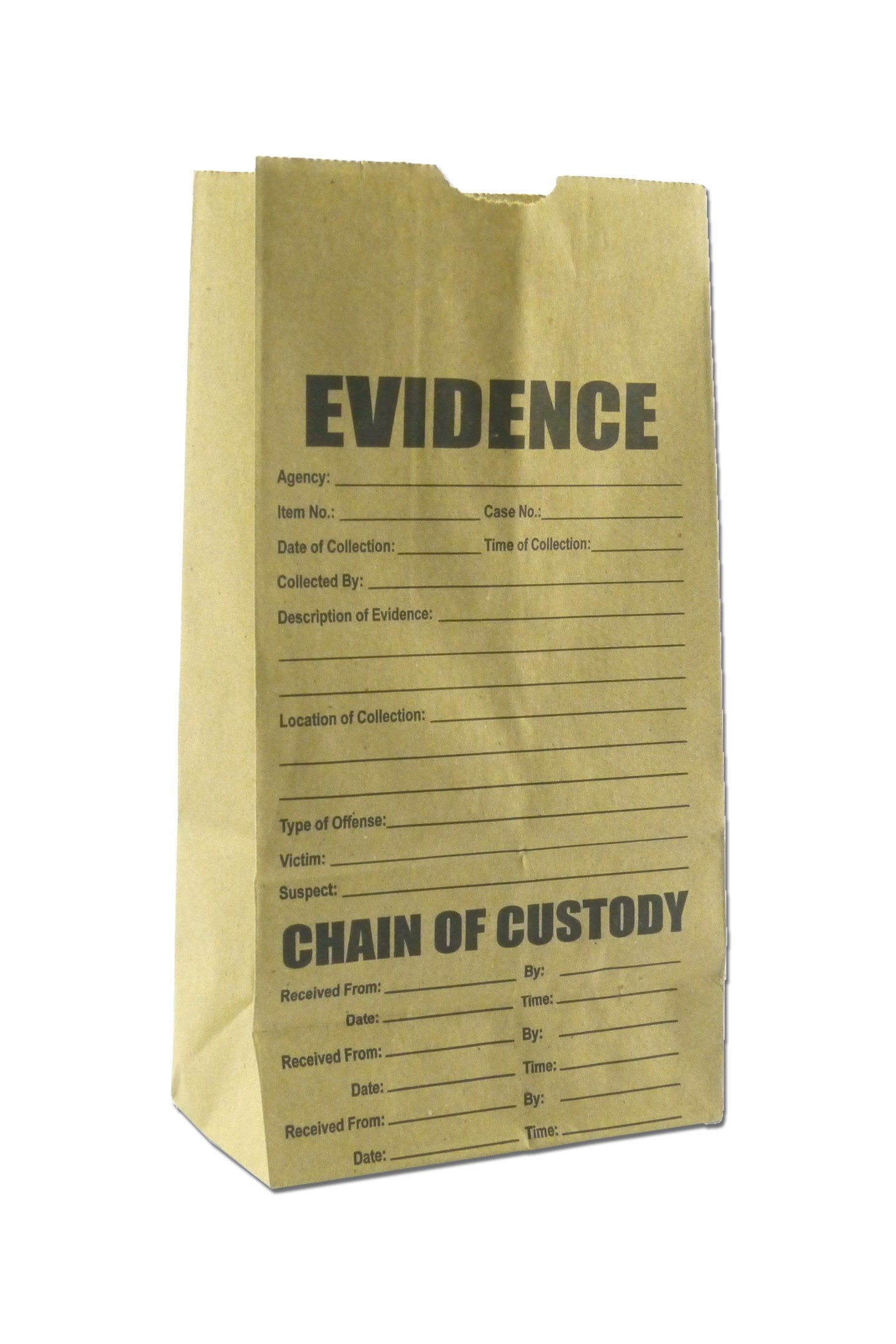 Small Crime Scene Evidence Bags - Tamper-Proof Paper Bags for Forensic Investigation, Police Use & Evidence Collection (100 Pack) - Perfect for Law Enforcement, Crime Labs & Security Professionals