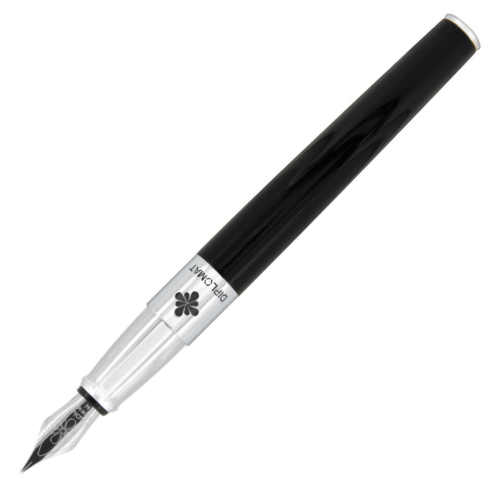 Premium Diplomat CLR Fountain Pen - Black Lacquer Finish - Luxury Writing Instrument for Business, Calligraphy & Gift Giving