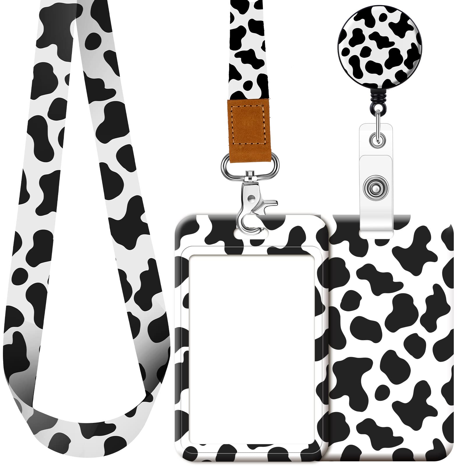 Leopard Print ID Holder & Keychain for Nurses, Office & School Use