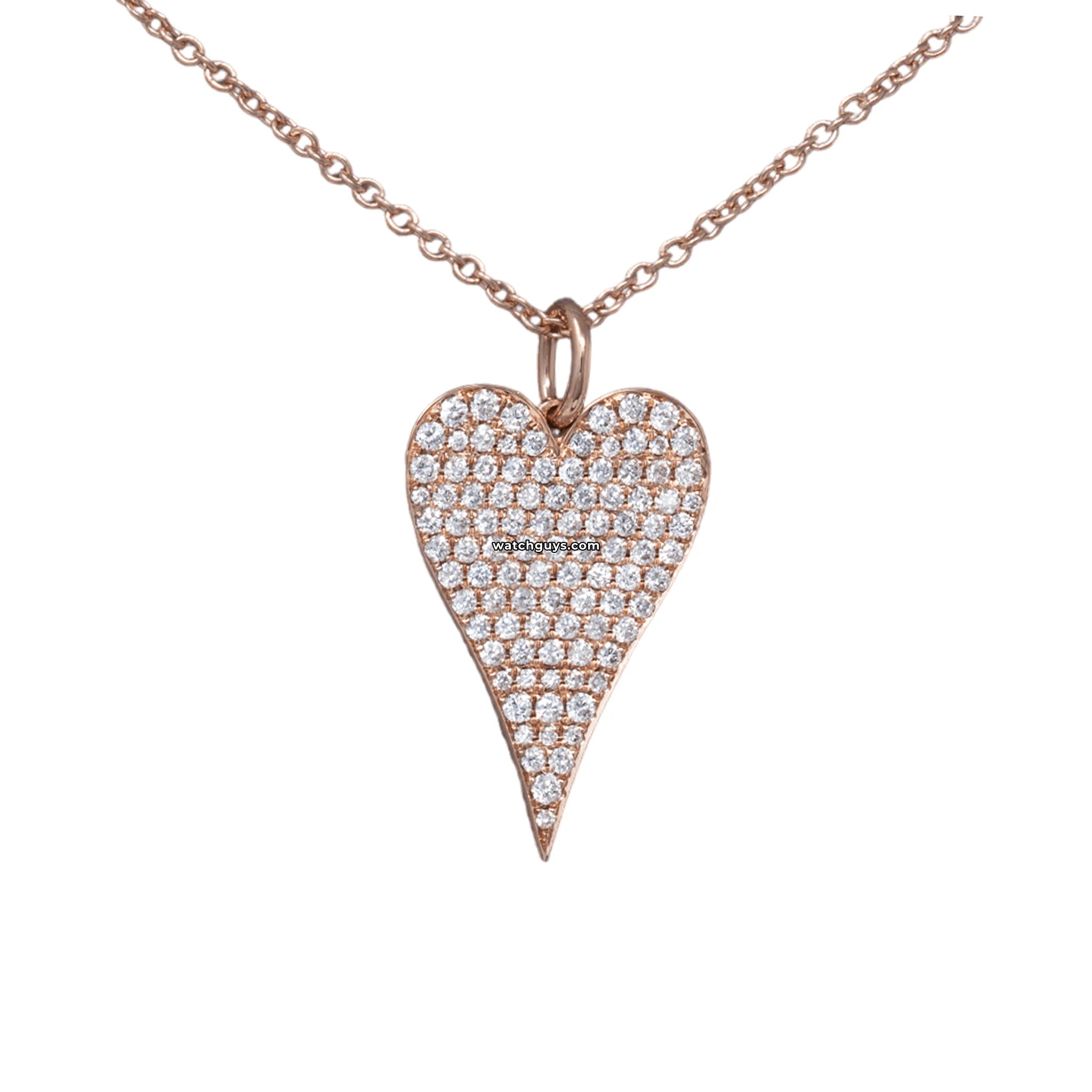 18k Rose Gold Heart Diamond Pendant Necklace for Women - Elegant Valentine's Day Gift, Anniversary Jewelry & Romantic Date Night Accessory