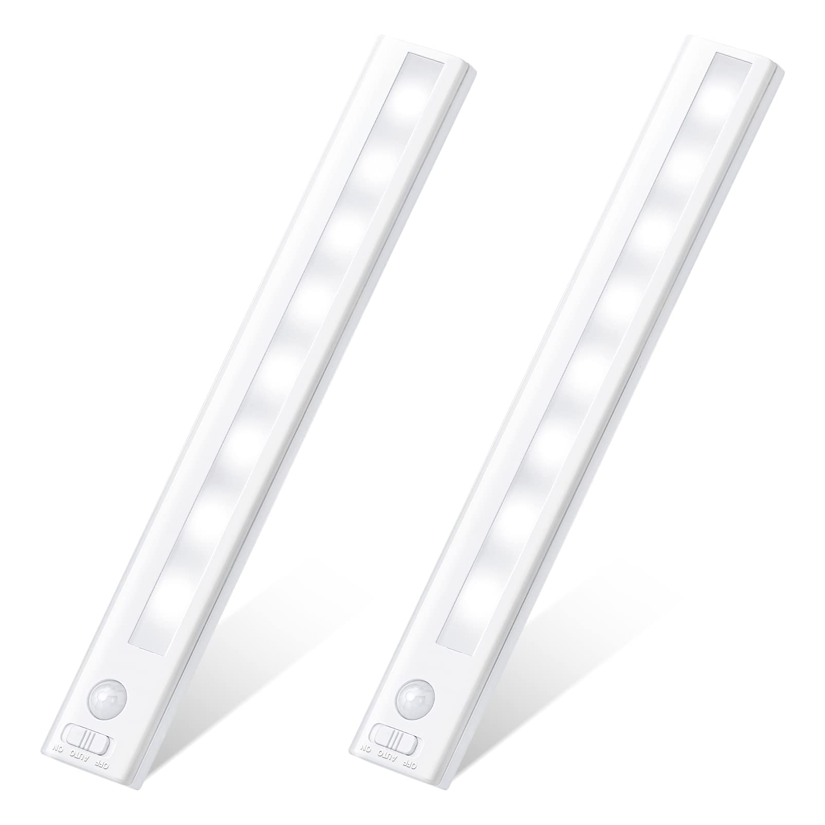 TLXSNB 8 LED Battery Operated Motion Sensor Closet Lights - Wireless Magnetic Under Cabinet Lighting - 2 Pack - Perfect for Wardrobes, Kitchens & Hallway Night Lights
