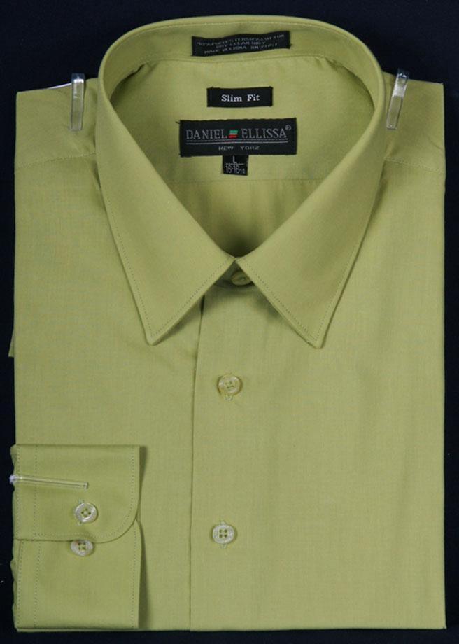 Premium Men's Slim Fit Dress Shirt - Lime Green Formal Business Shirt for Office, Wedding & Special Occasions