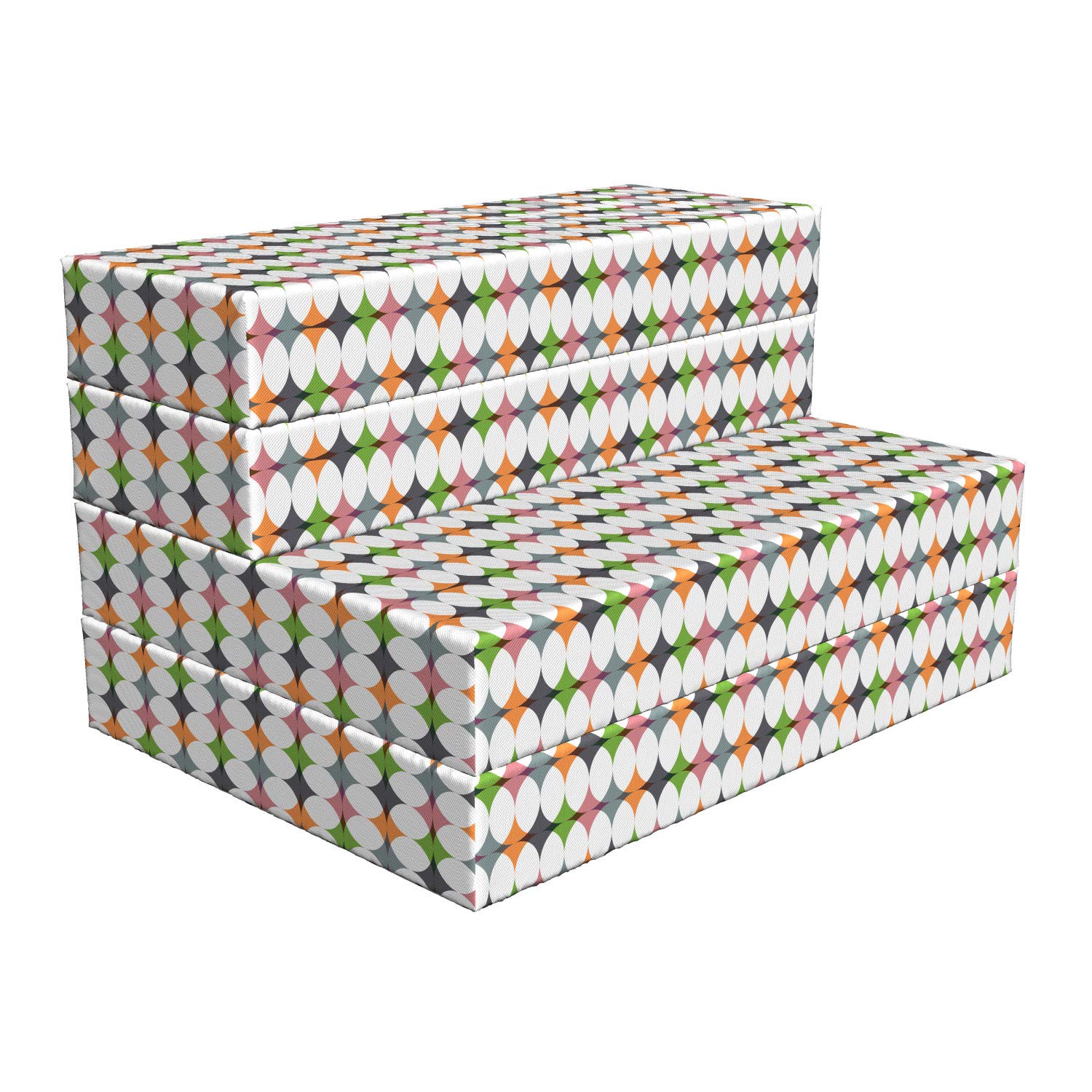 Ambesonne Abstract Foldable Mattress - Colorful Circular Design, 74.8