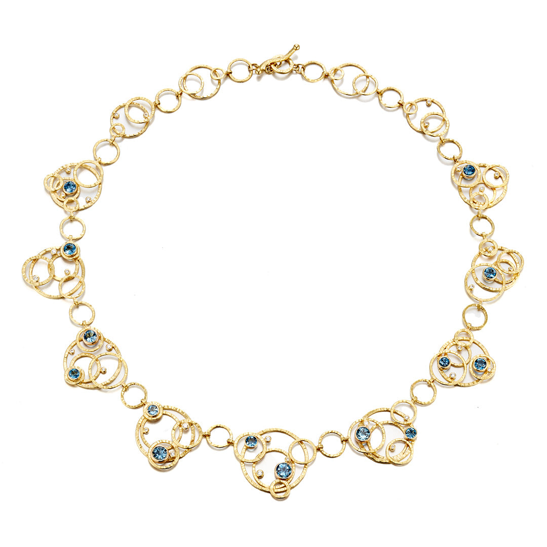Elegant Aquamarine Lace Necklace for Women - Dainty Blue Gemstone Jewelry - Perfect for Weddings, Parties & Special Occasions