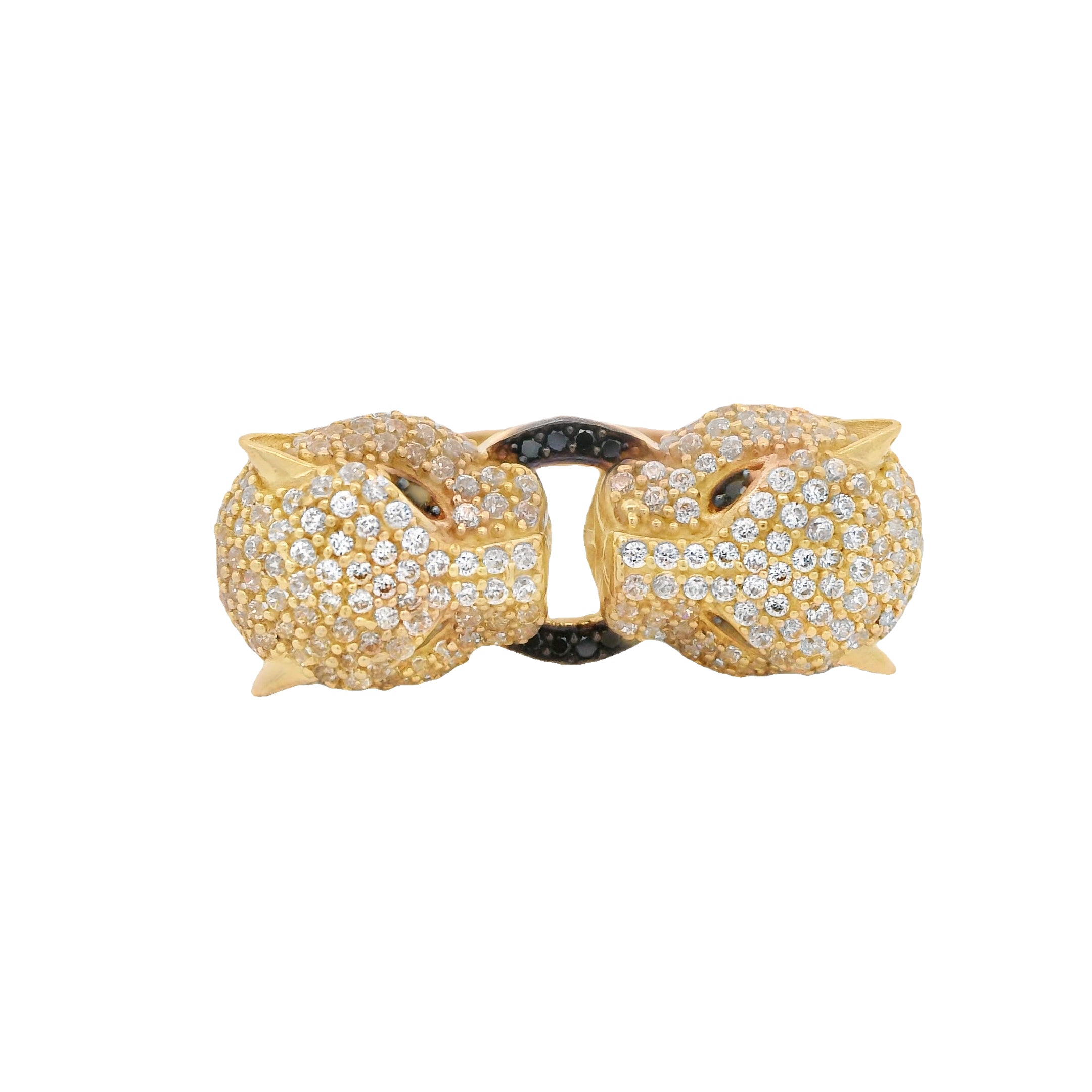 14K Gold Double Panther Ring for Men & Women - Luxury Fashion Jewelry Gift for Birthday, Anniversary, and Special Occasions