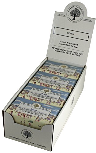 Wavertree & London Beach Moisturizing Natural Soap Bar (8 Bars, 7oz) - French-Milled with Shea Butter for Dry Skin | Perfect for Shower, Bath & Gift Sets