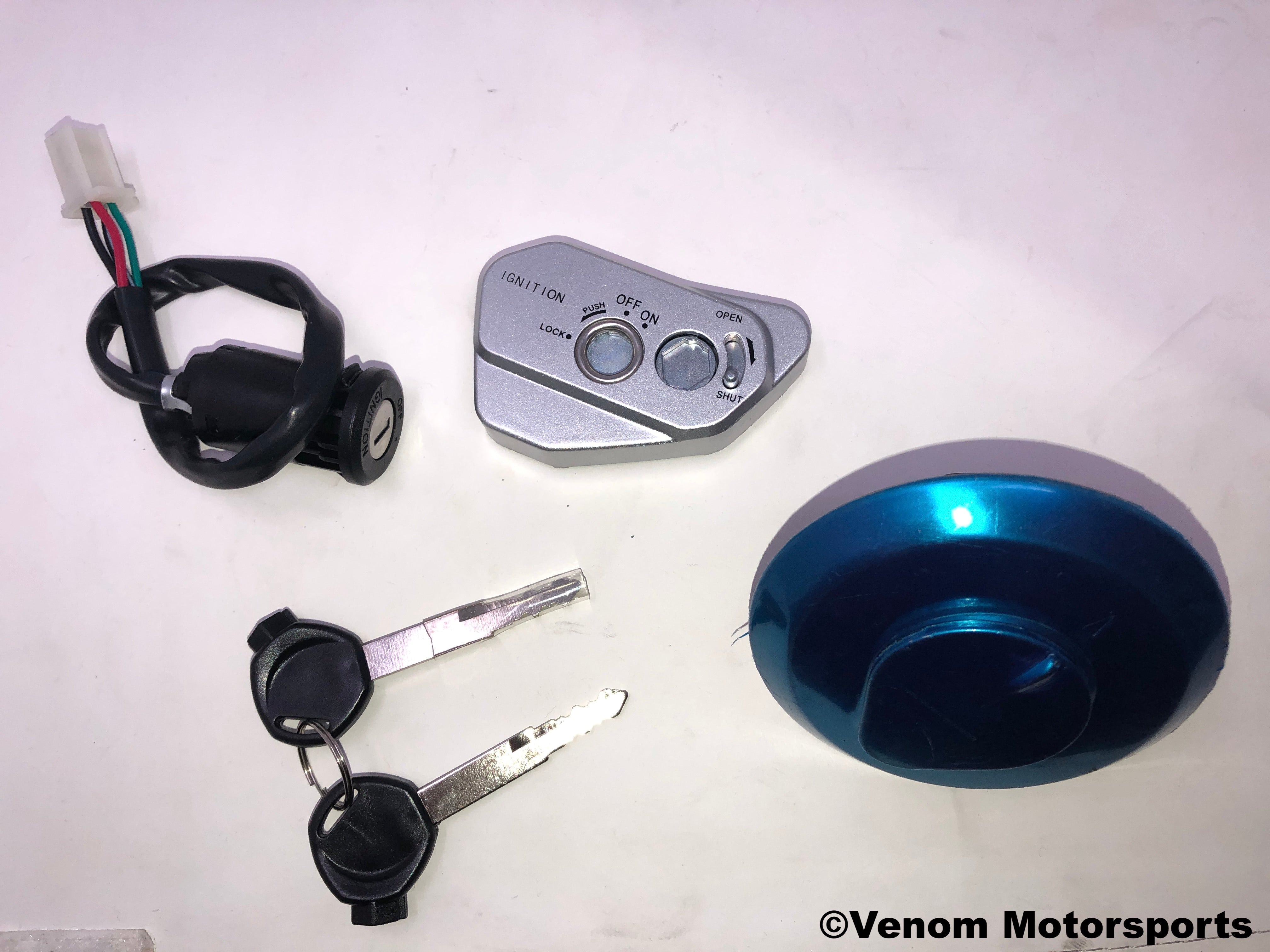 X18 50cc GY6 Scooter Ignition Key Switch Set (10080039) - Replacement for 50cc 4-Stroke Scooters, Perfect for Commuting and Urban Riding