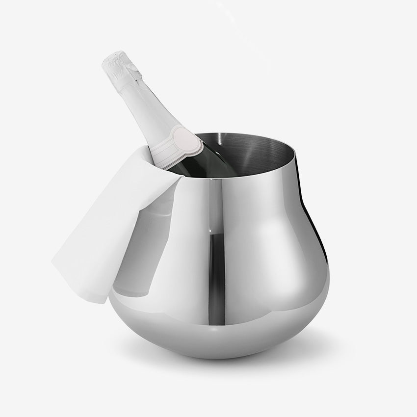 Georg Jensen Sky Champagne & Wine Cooler - Premium Silver Wine Bucket for Chilling & Serving - Perfect for Parties, Weddings & Home Entertaining