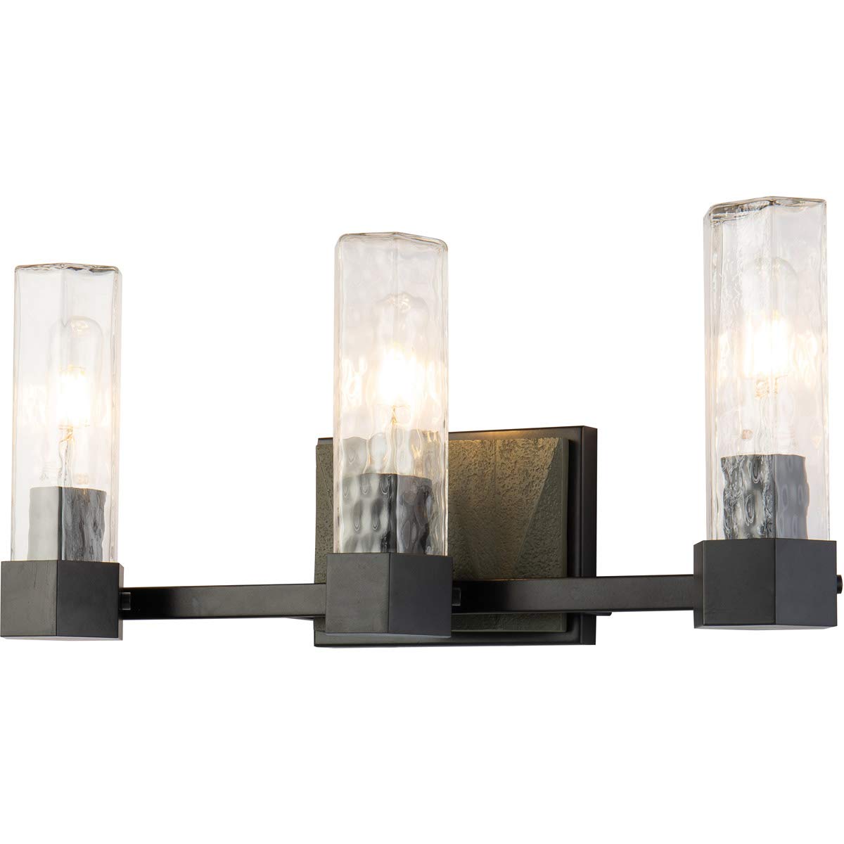 Lucas & McKearn BB91595-3 Navarre 3-Light Bathroom Vanity Light Fixture - Black & Grey Finish for Modern Bathroom Decor - Perfect for Vanity, Powder Room, and Spa Lighting