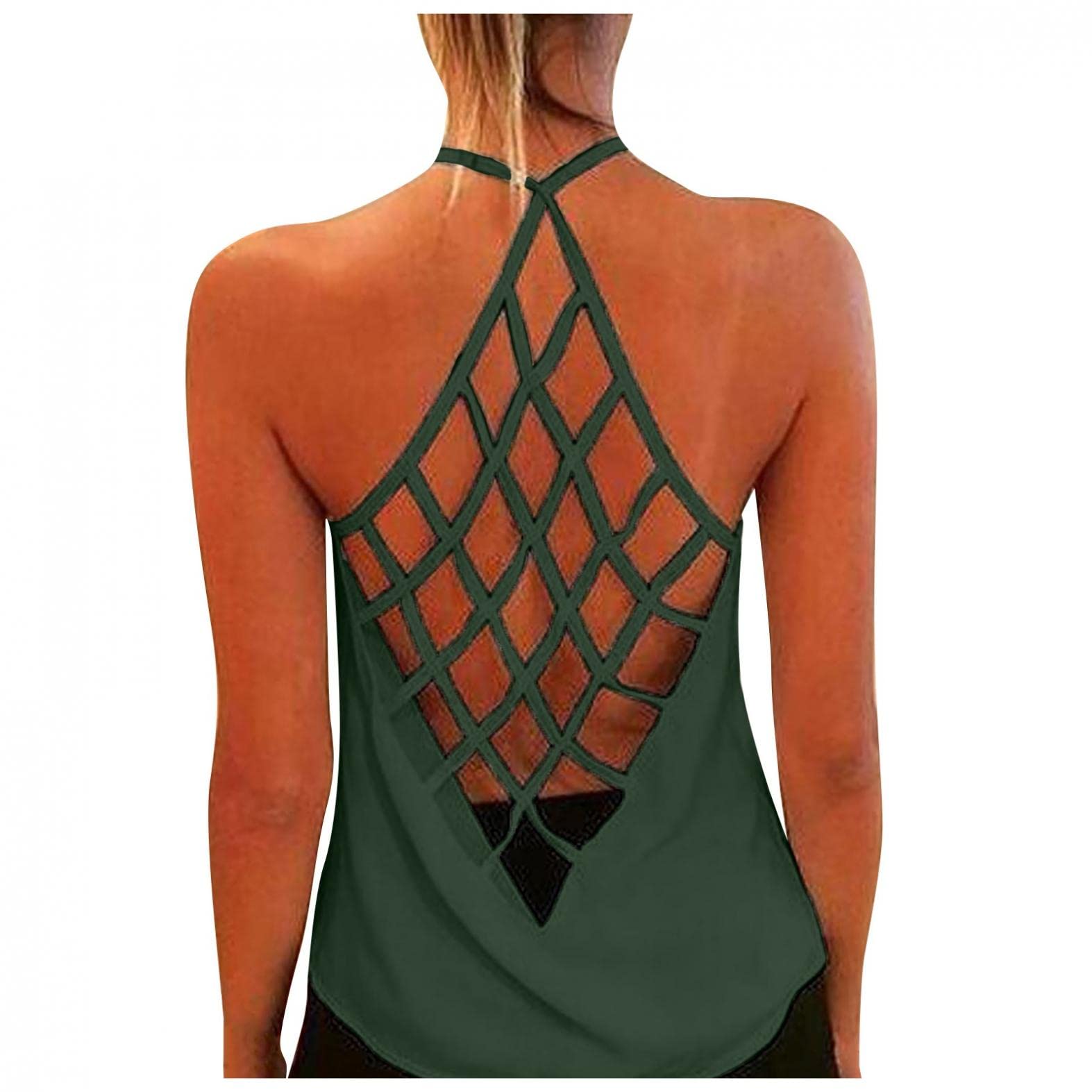 Women's Summer Sleeveless Pleated Backless Casual Tank Tops - Breathable Comfort for Beach, Vacation & Daily Wear
