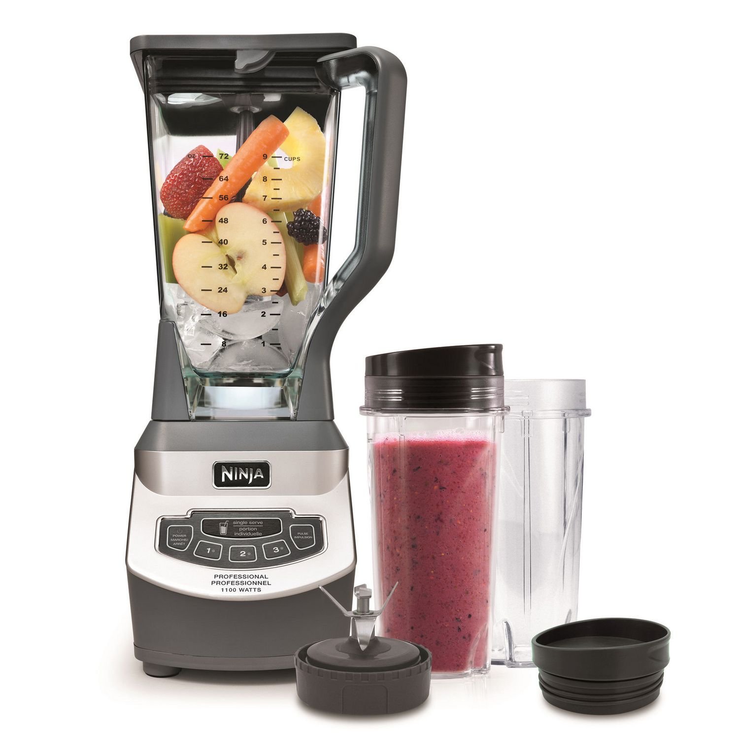 Nutri Ninja Professional Blender with 18 oz & 24 oz Cups - High Speed Blending for Smoothies, Protein Shakes & Meal Prep - Perfect for Kitchen, Gym & Healthy Lifestyle