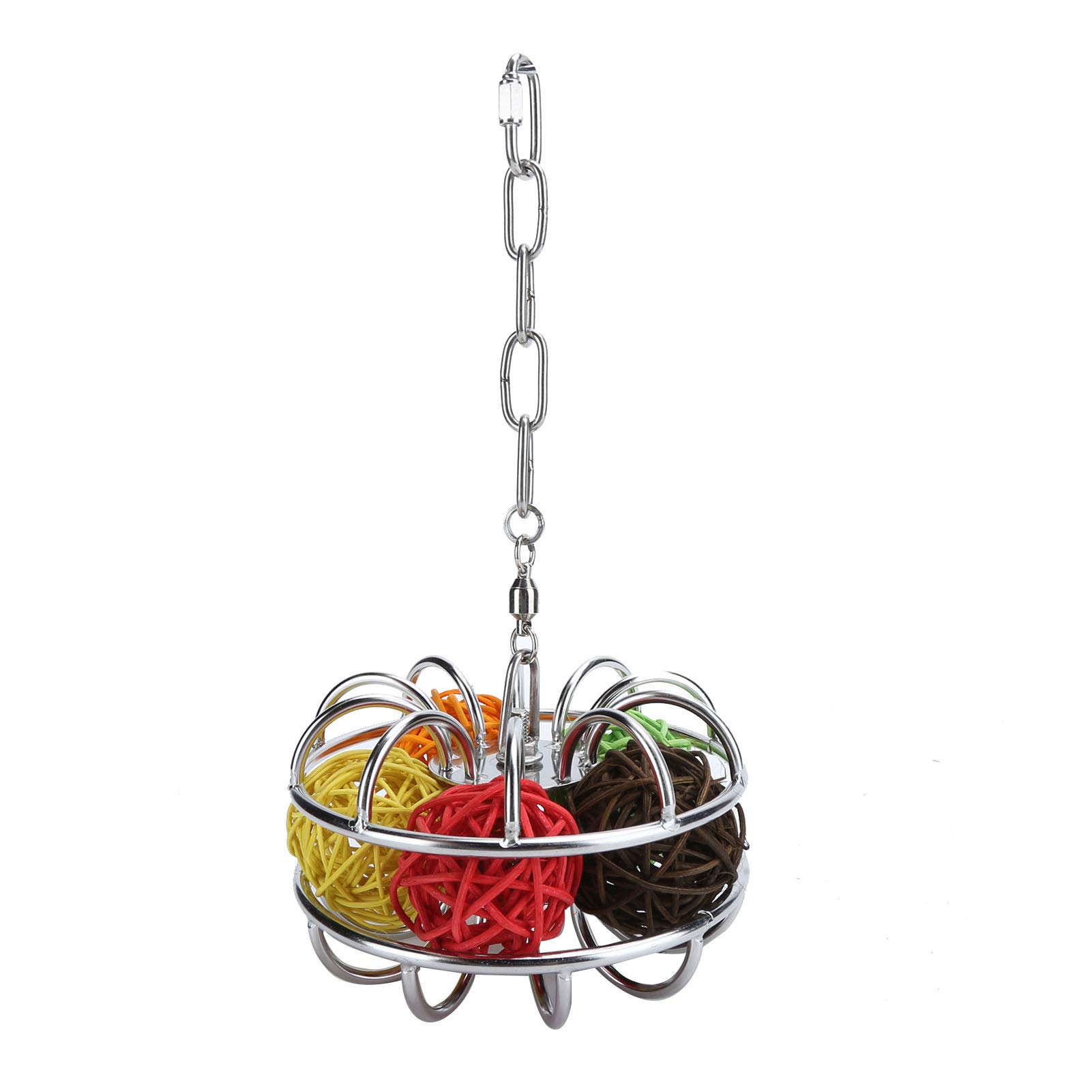 Natural Rattan Chewing Toy for Parrots & Small Birds - Hanging Foraging Ball for Play & Biting - Durable Pet Bird Supplies for Cockatiels, Lovebirds, Conures - Perfect for Cage Entertainment & Mental Stimulation