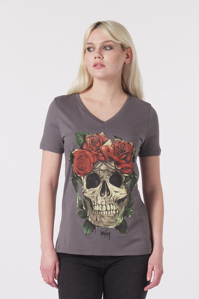 Metal Mulisha Relaxed V-Neck T-Shirt for Men - Soft Cotton Comfort Tee - Perfect for Casual Wear, Gym, and Street Style