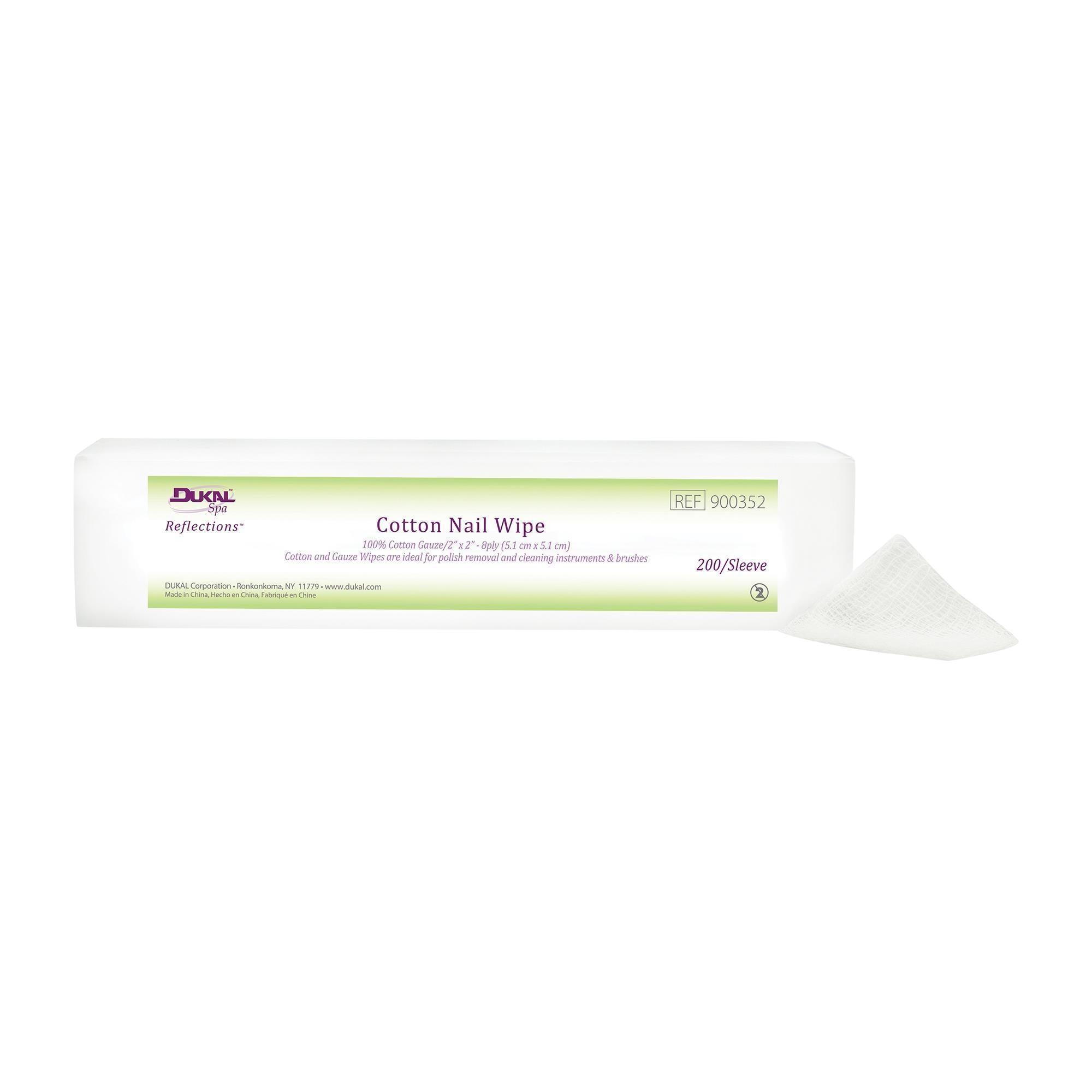 Premium 8-Ply Cotton Gauze Nail Wipes 2x2 Inches - 200 Pack | Gentle Nail Care for Manicures, Pedicures & Salon Use