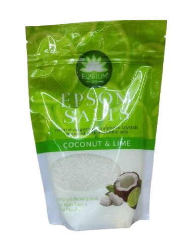 Elysium Spa Epsom Salts with Coconut & Lime - Relaxing Magnesium Sulfate Bath Soak for Muscle Relief & Stress Relief | Perfect for Home Spa, Post-Workout Recovery & Self-Care
