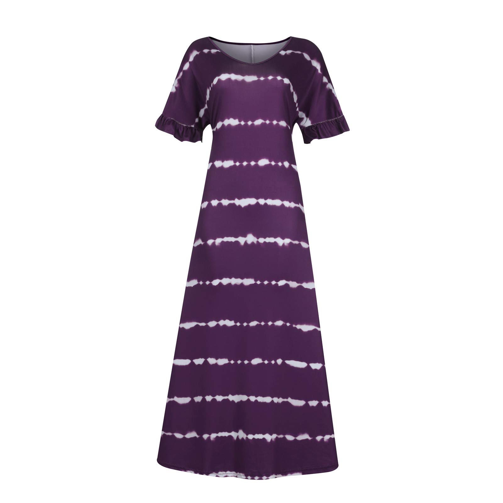 WNVMWI Women's Striped A-Line Dress - Casual Loose Summer Dress with Sleeves for Wedding, Party & Beach Outings | Perfect for Vacation, Date Night and Outdoor Events
