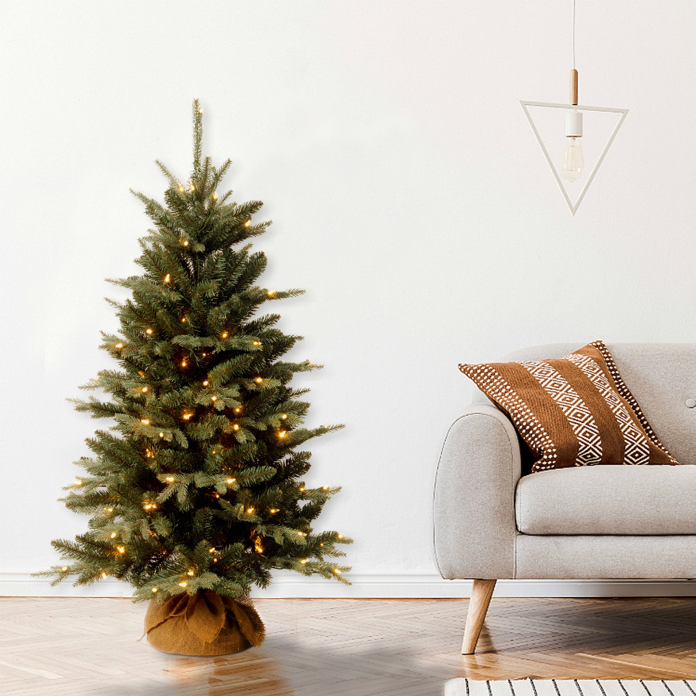 4 ft Pre-Lit Artificial Christmas Tree with Clear Lights - Perfect for Home, Office, and Holiday Decorations