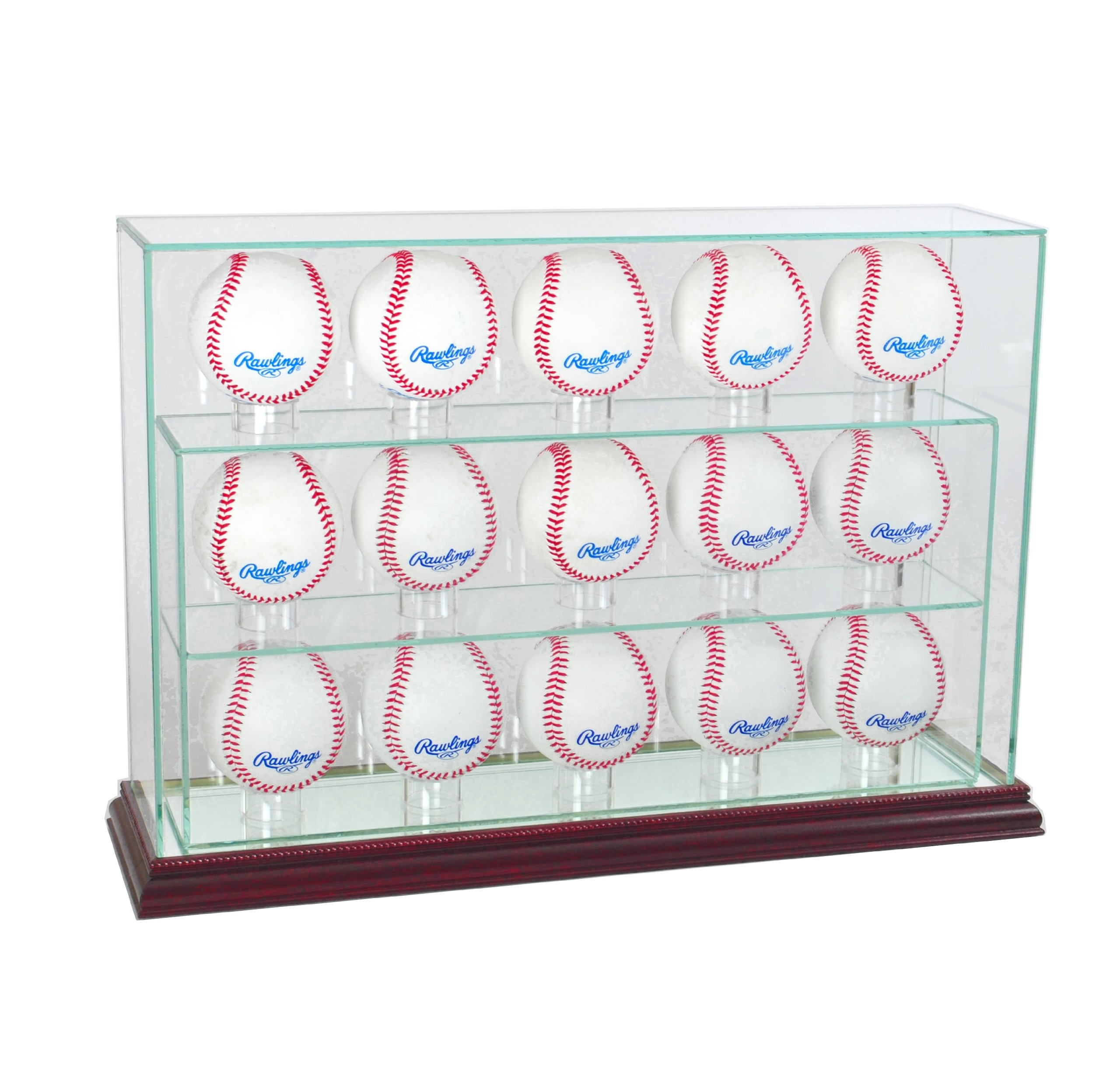 MLB 15 Baseball Upright Glass Display Case - Premium Clear Acrylic Showcase for Collectible Baseballs - Perfect for Home Decor, Sports Memorabilia Display, and Gift Giving