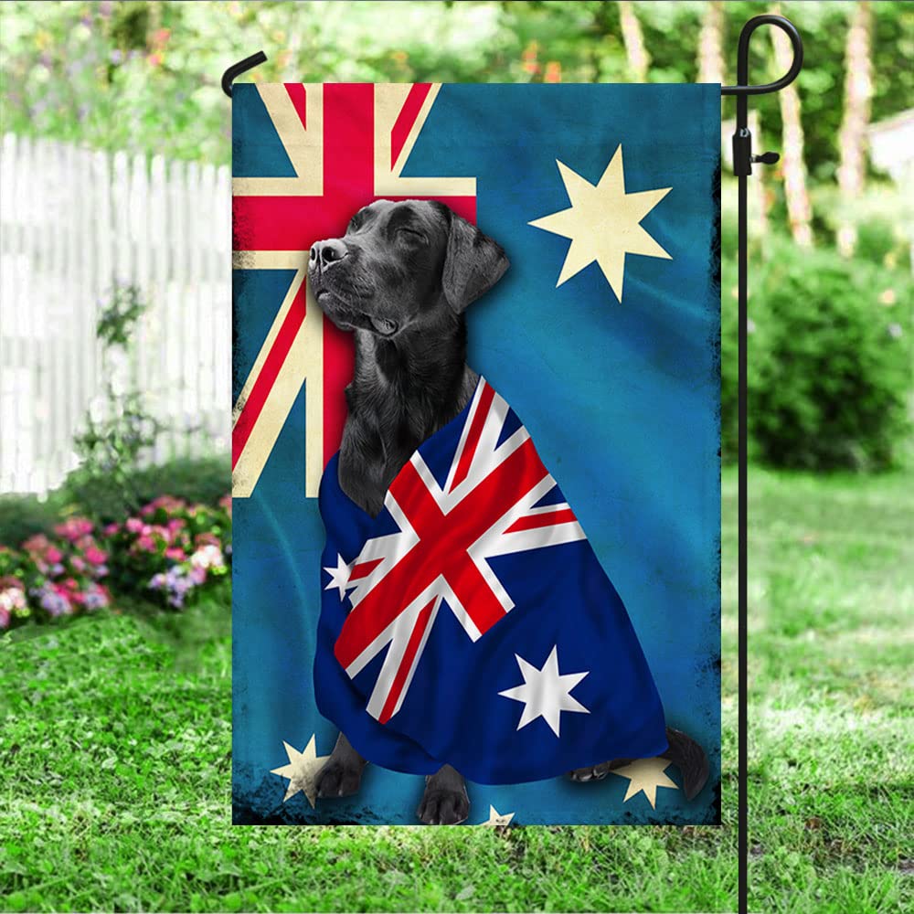 American Flag with Black Labrador Retriever Design - Patriotic Dog Flag for Outdoor, House & Yard Decor | Perfect for 4th of July, Memorial Day & Backyard Parties