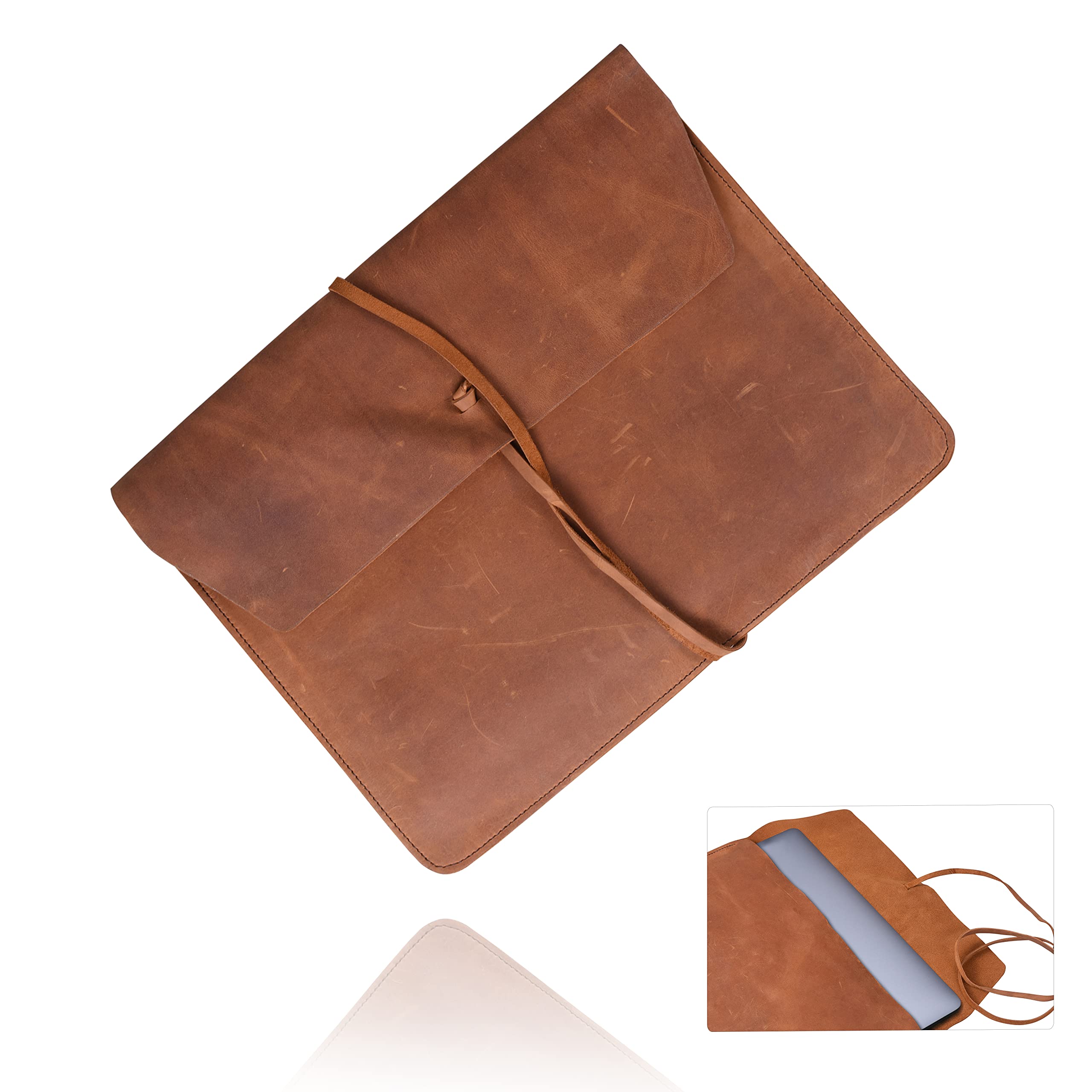 Handmade Crazy Horse Leather MacBook Sleeve for MacBook Air & Pro 13